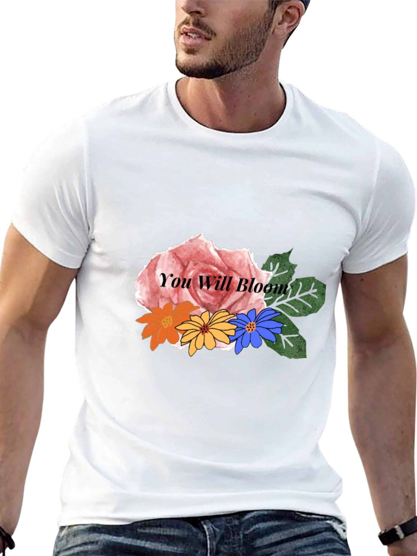 Black Floral 'You Will Bloom' Graphic Black T-Shirt view 13