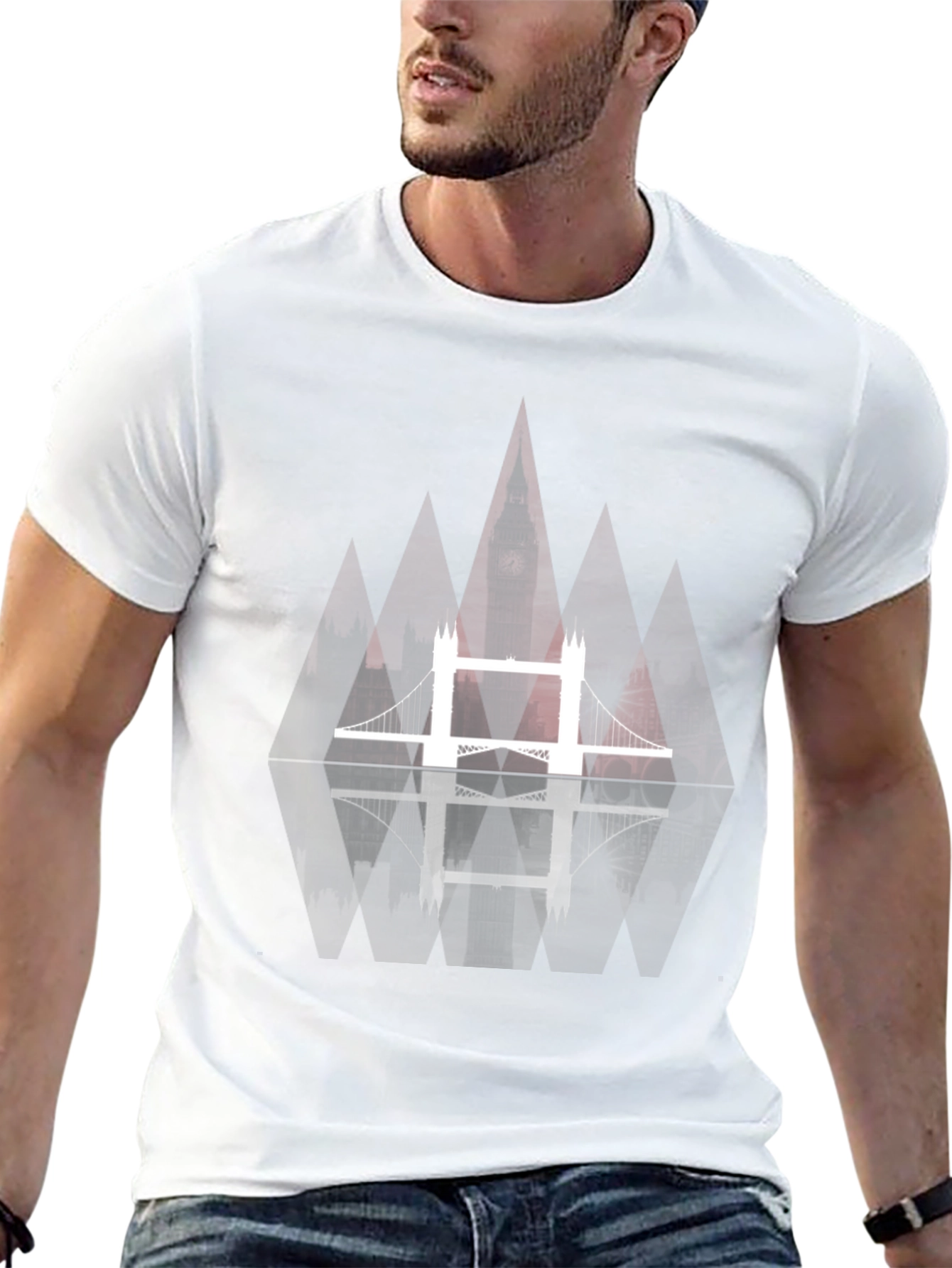 Black London Bridge Graphic Tee - Modern Design view 13