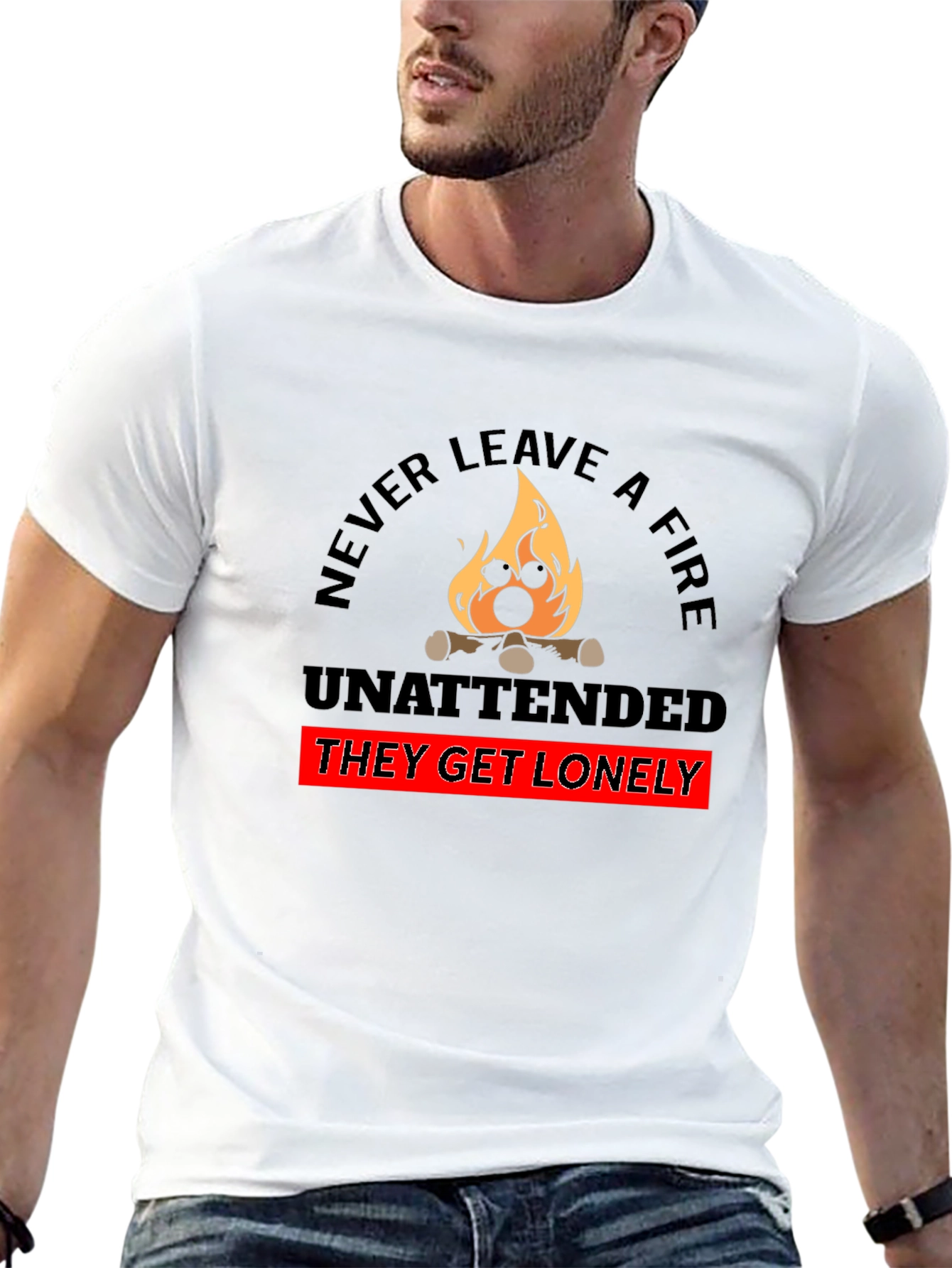Black Never Leave a Fire Unattended Funny T-Shirt view 13