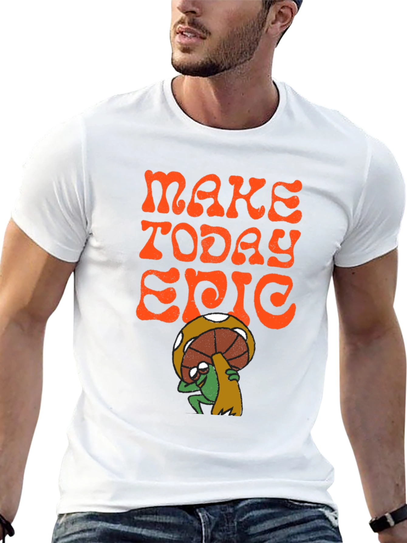 Black Make Today Epic T-Shirt - Groovy Mushroom Frog Tee view 13