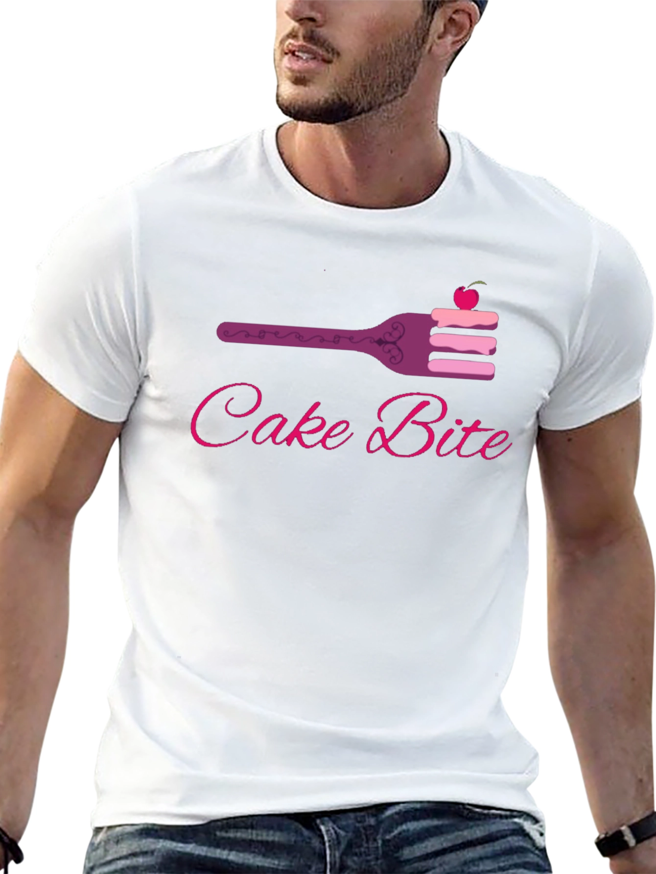 Black Cake Bite Graphic Tee - Sweet Treat Design view 13