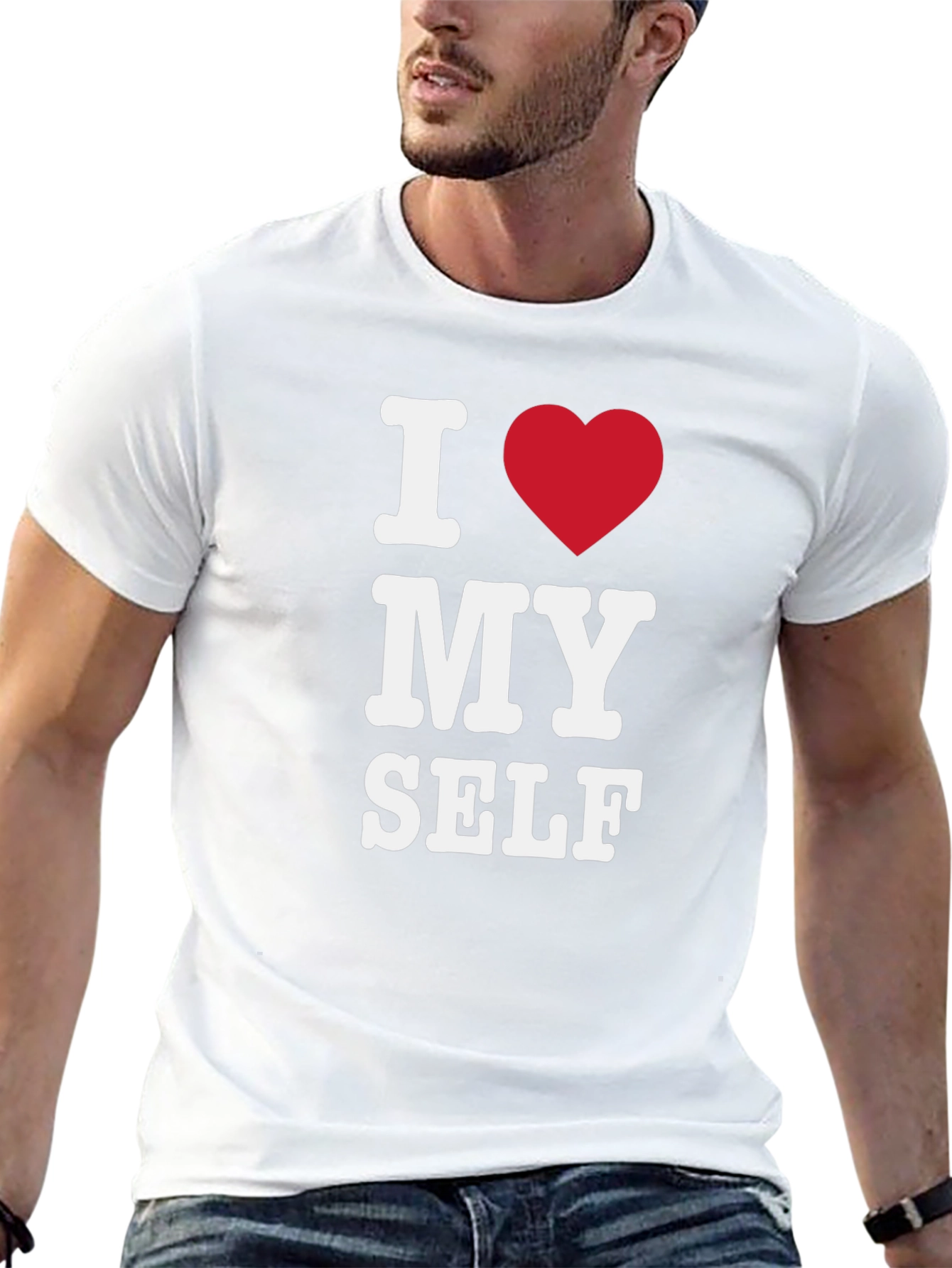 I Heart Myself Black T-Shirt - Bold Statement Tee - 13