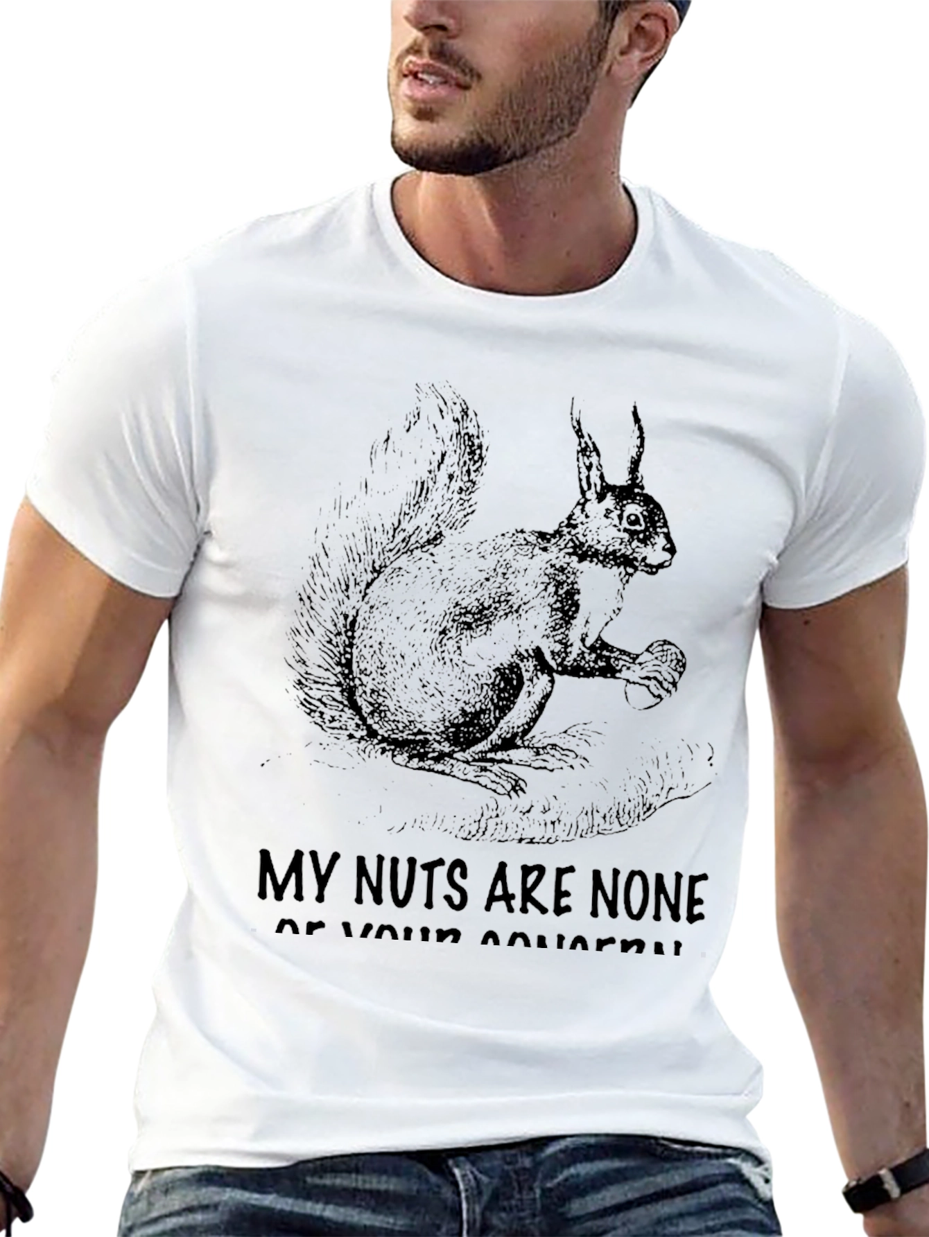 Black Squirrel Nuts Funny T-Shirt view 13