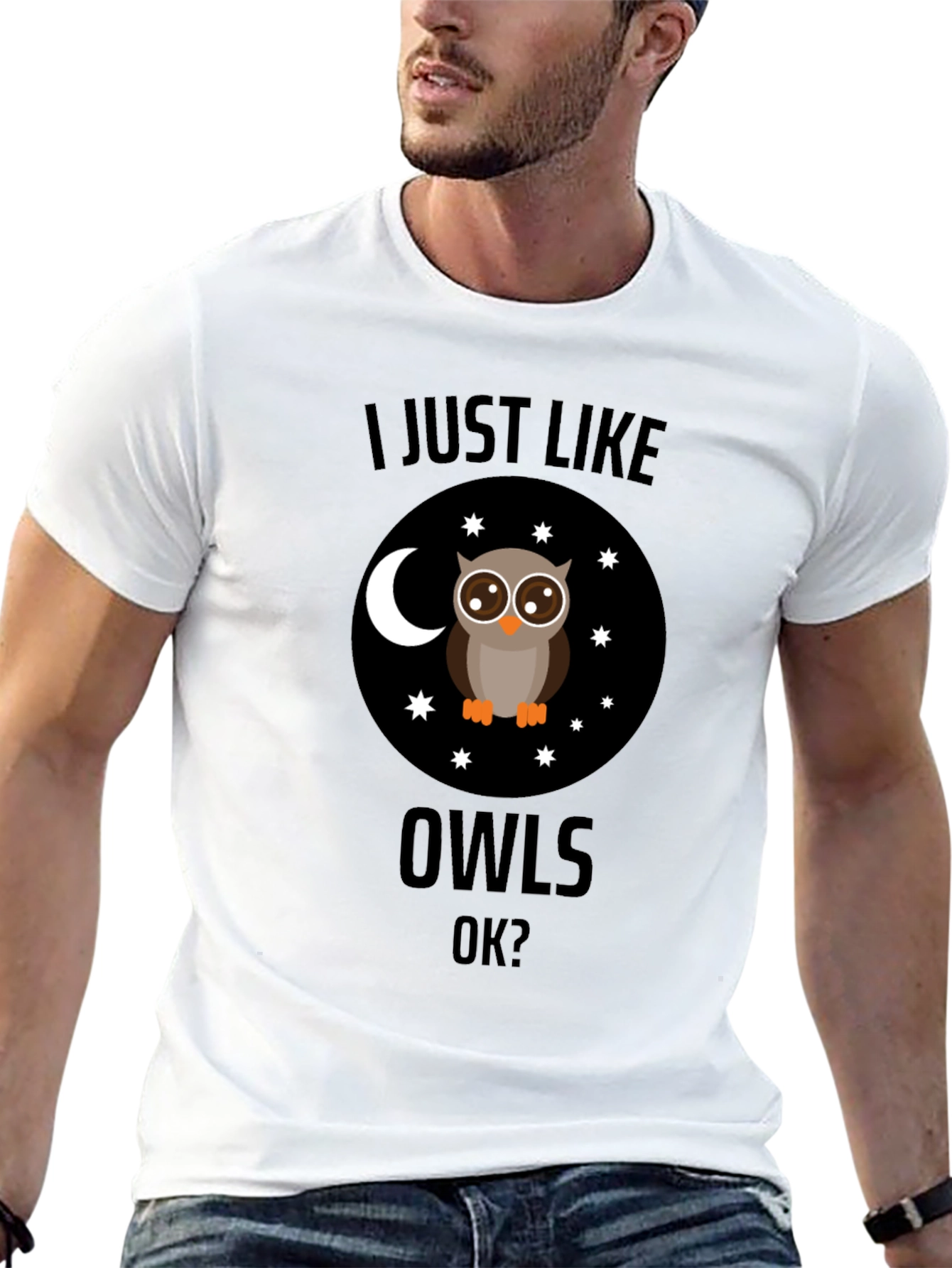 Black I Just Like Owls OK? T-Shirt Funny Owl Lover Gift view 13