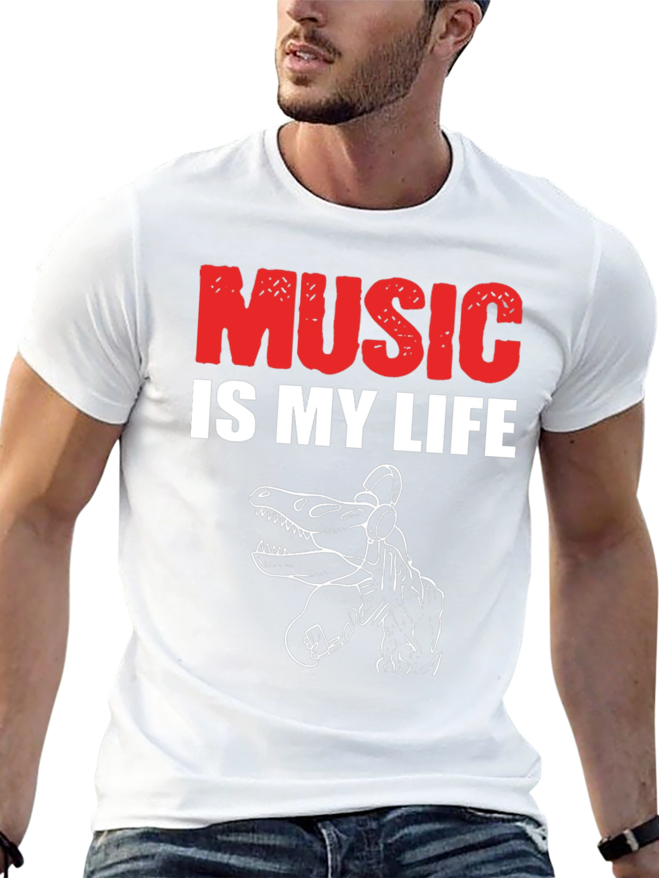 Black Music is My Life Dinosaur T-Shirt view 13