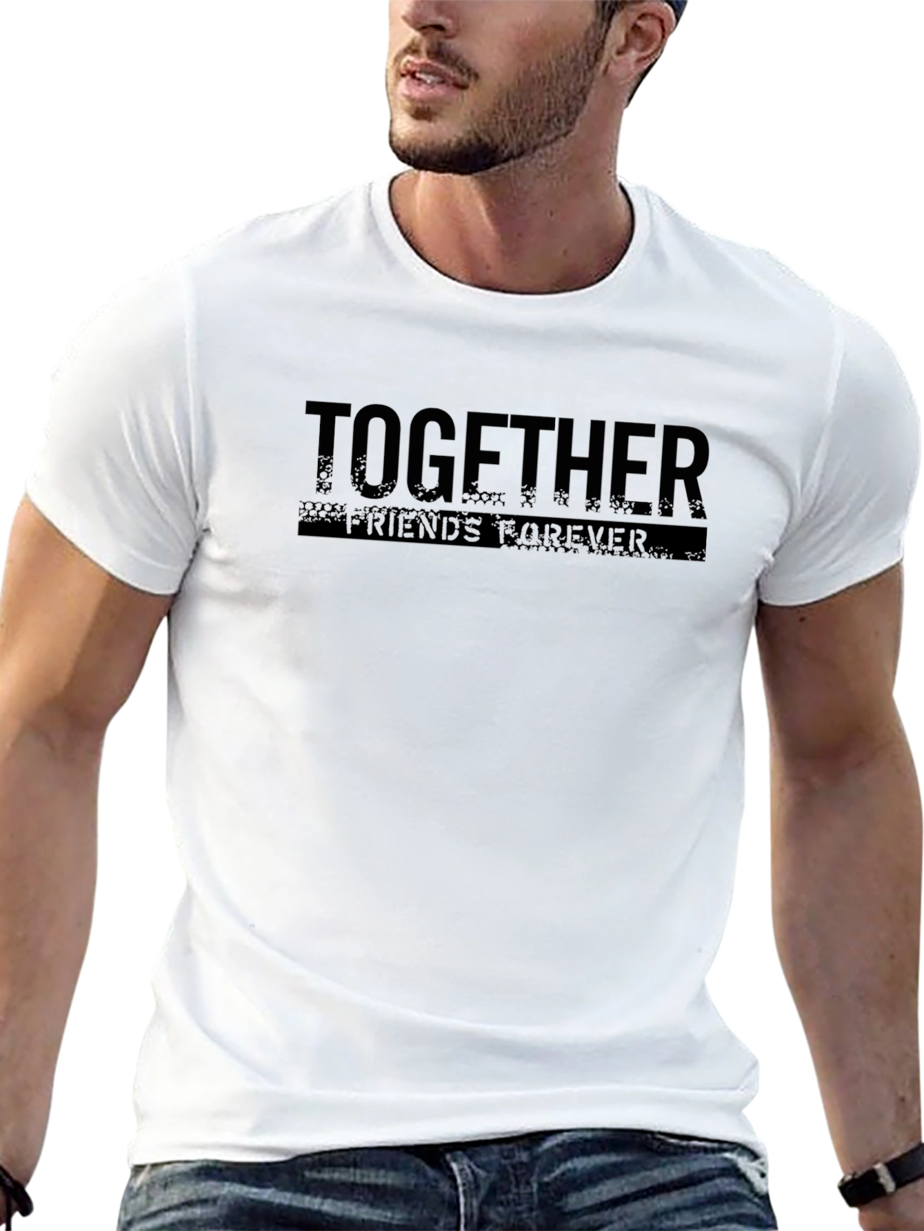 Black Together Best Friends Forever Graphic T-Shirt view 13