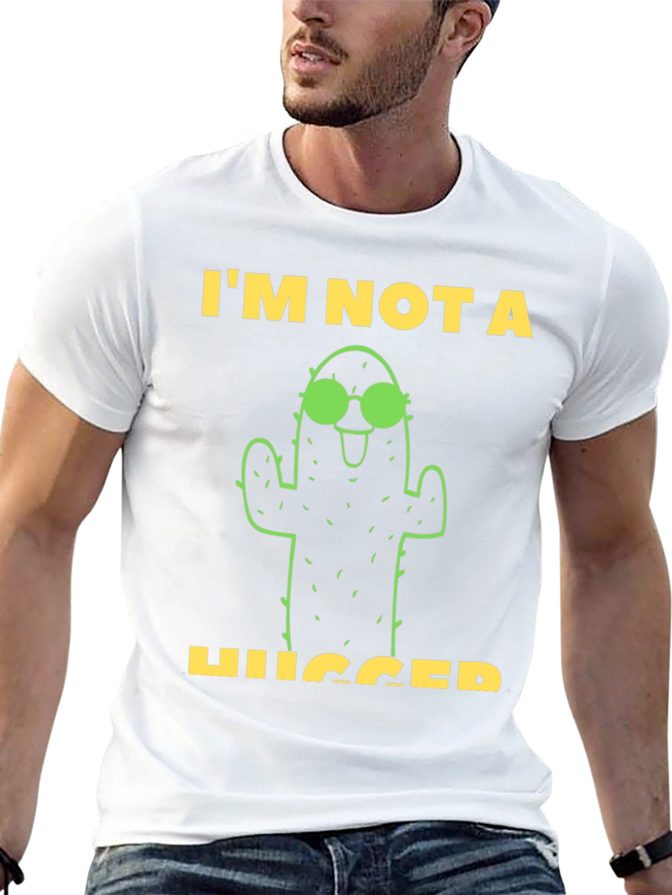 Black I'm Not A Hugger Cactus Graphic Tee view 13