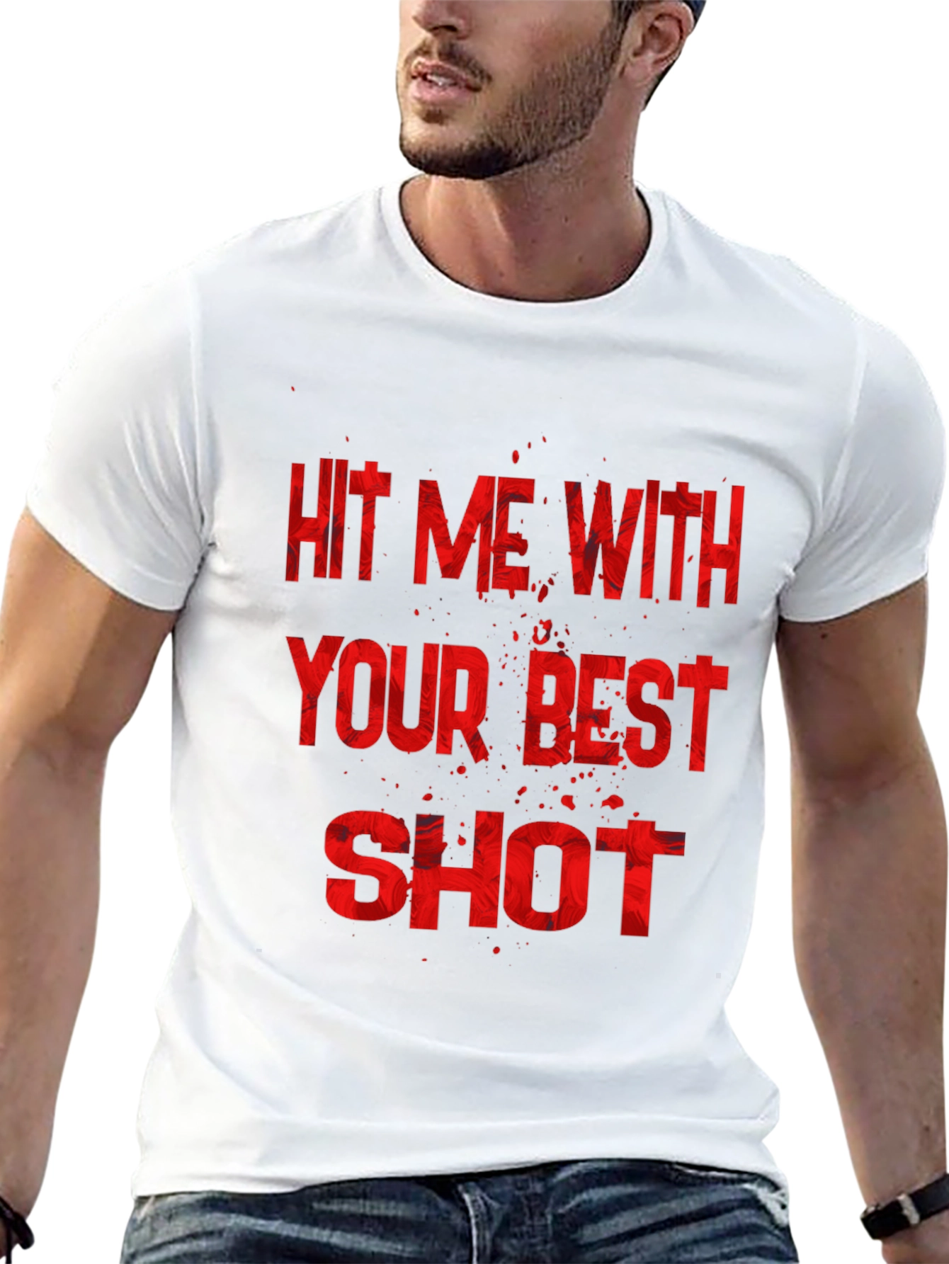 Black Hit Me With Your Best Shot Black Graphic Tee view 13