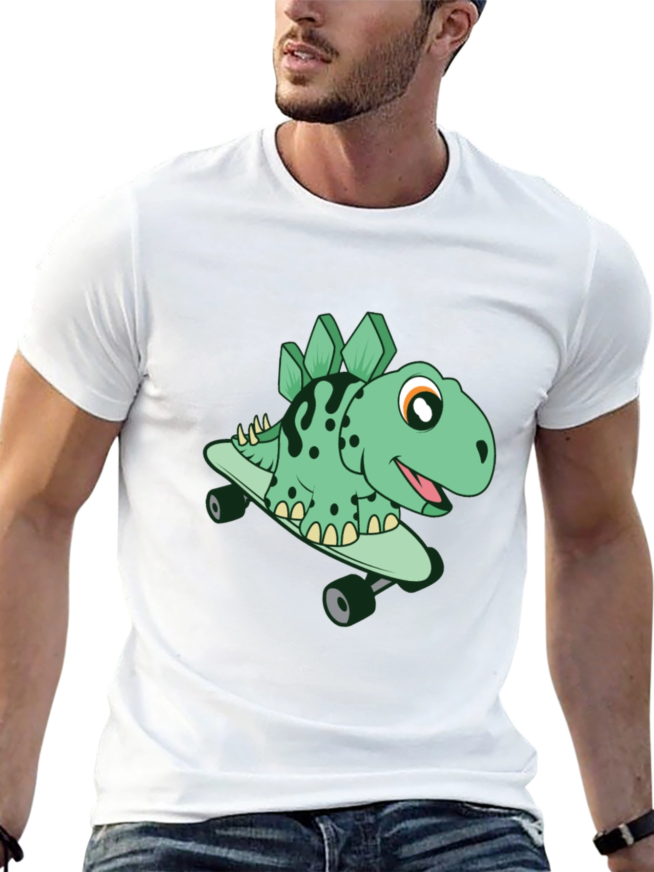 Black Skateboarding Dino T-Shirt view 13