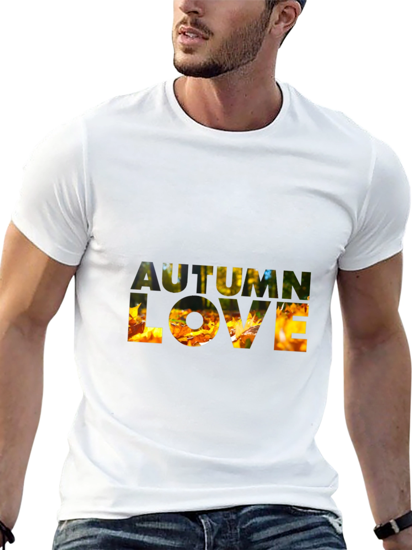 Black Autumn Love Graphic T-Shirt - Fall Season Tee view 13