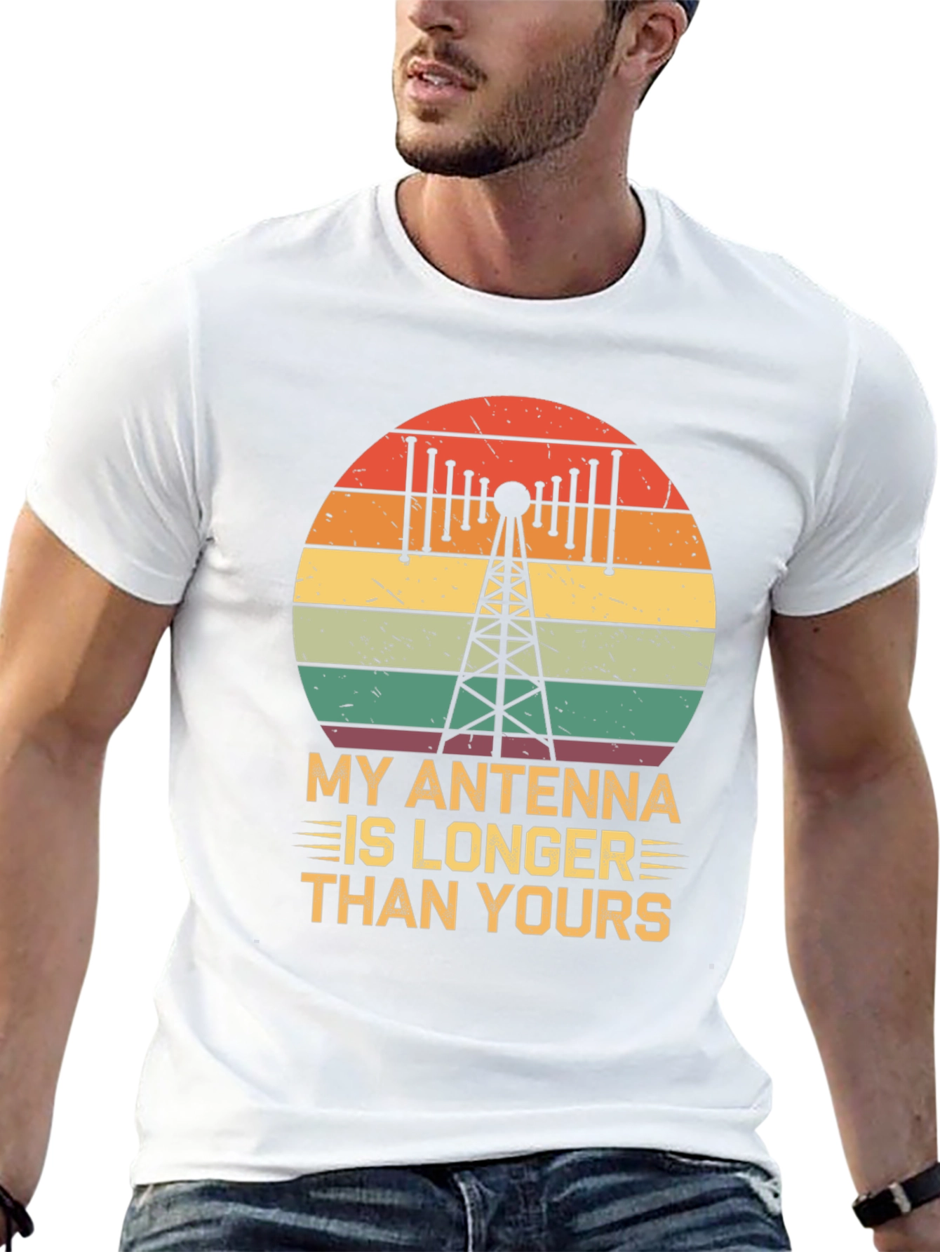 Black Antenna Longer Than Yours Funny Ham Radio T-Shirt view 13