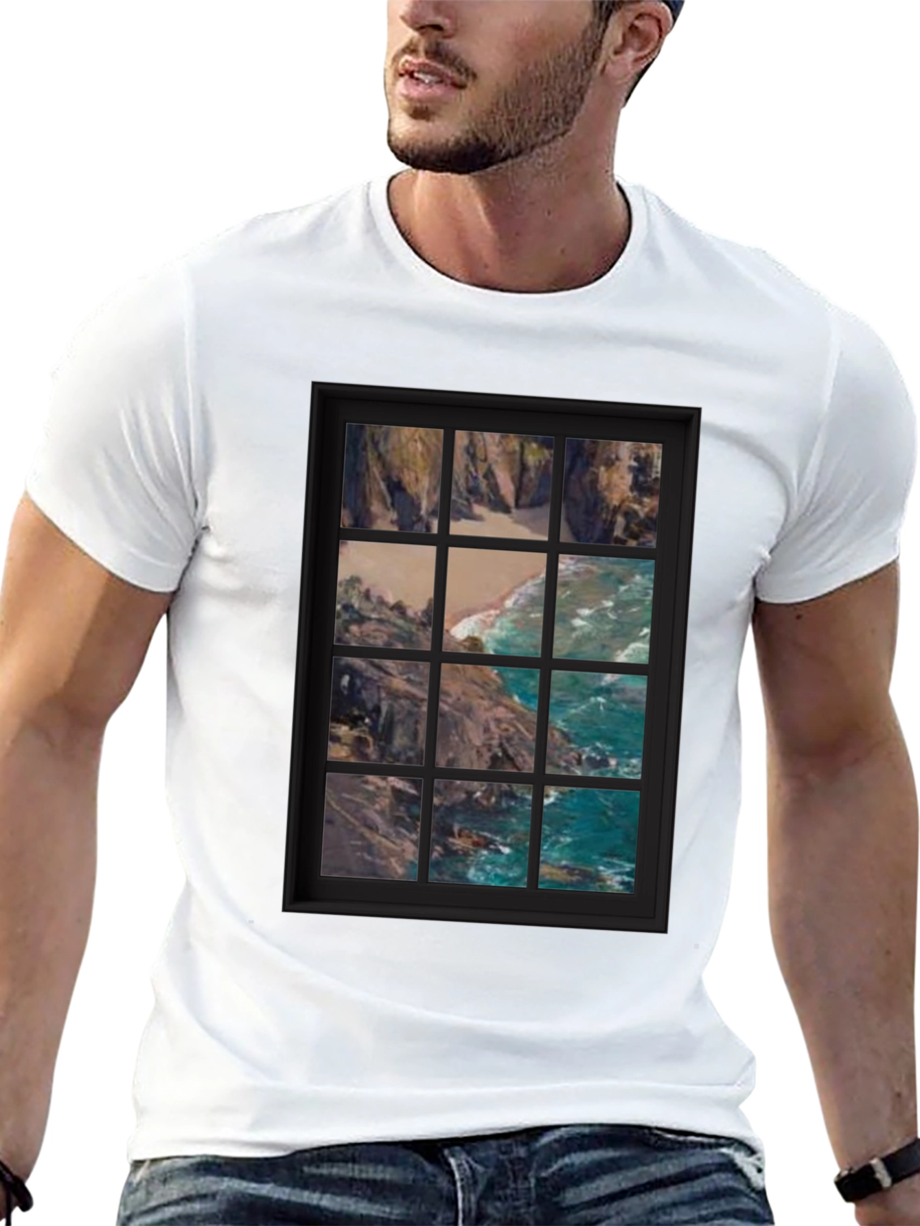 Black Coastal View Graphic Tee view 13