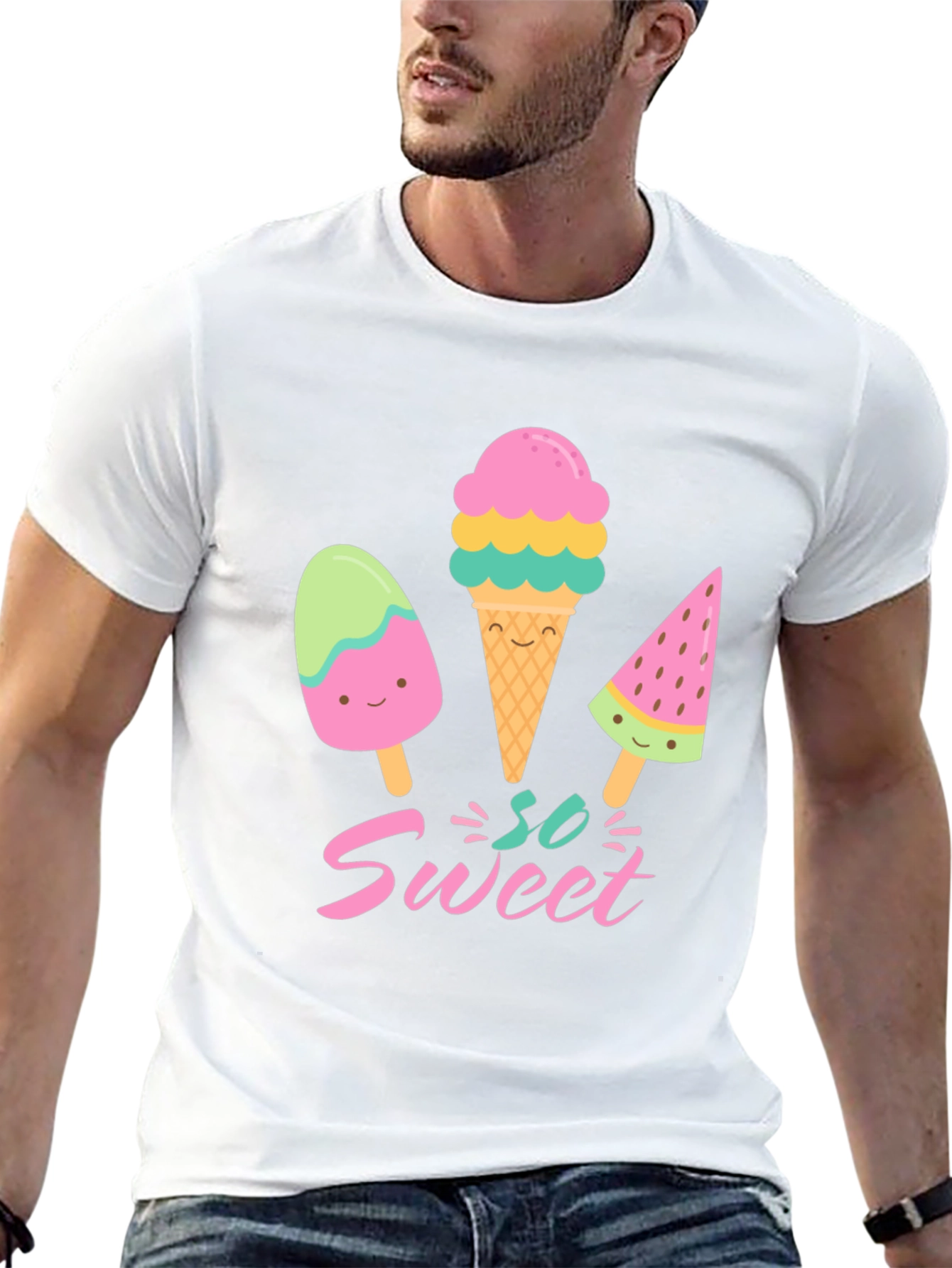 Black So Sweet Ice Cream Graphic T-Shirt view 13