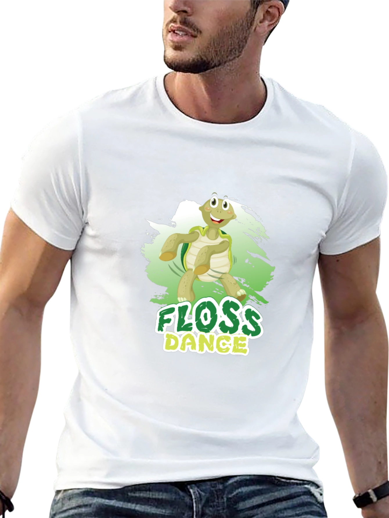 Black Floss Dance Turtle Black T-Shirt view 13