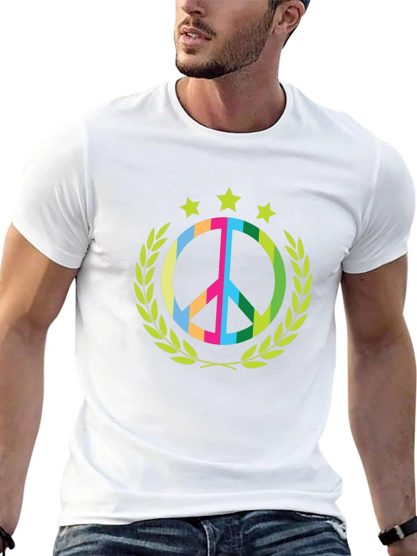 Black Peace Symbol Graphic Tee view 13