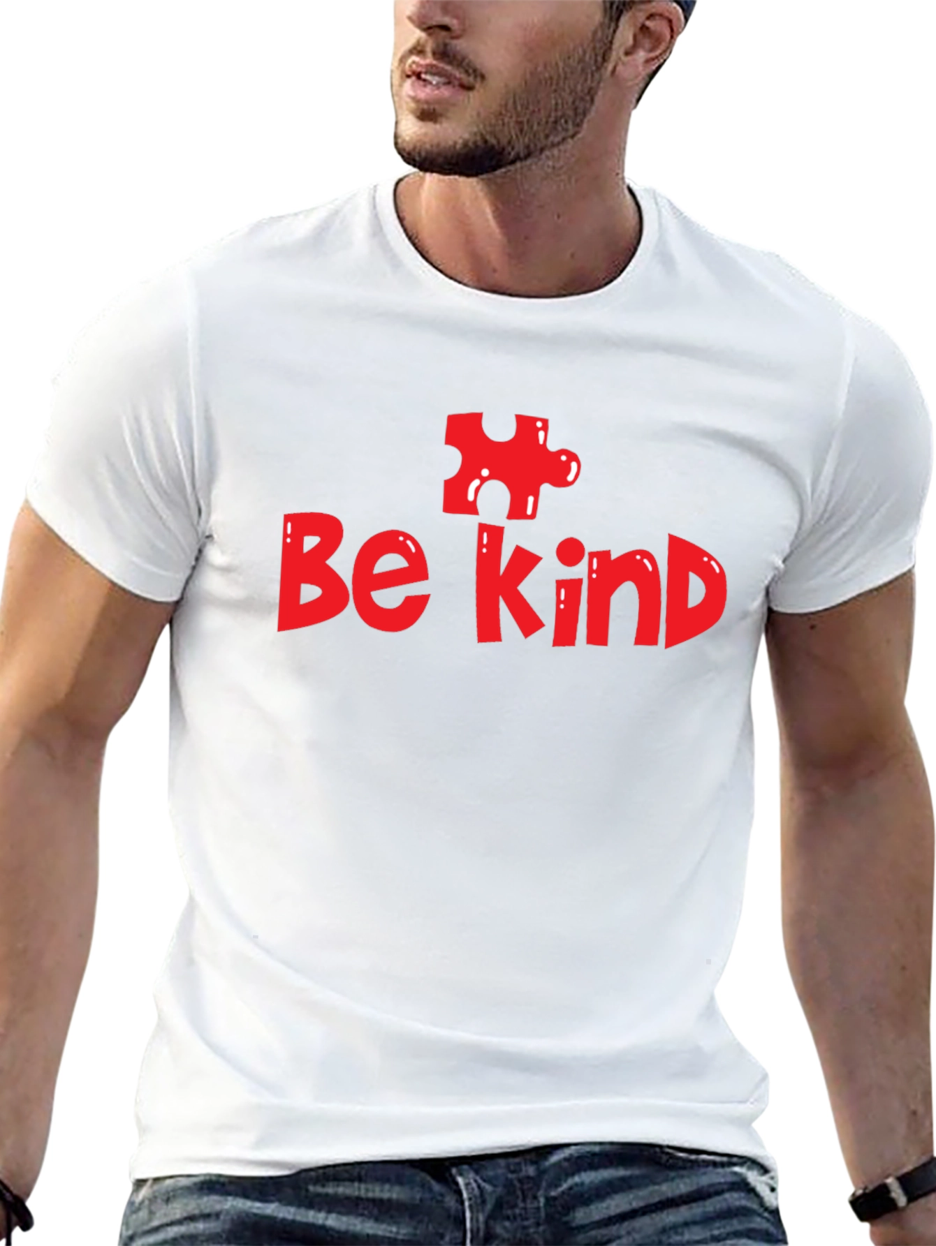 Black Be Kind Autism Awareness T-Shirt - Black view 13