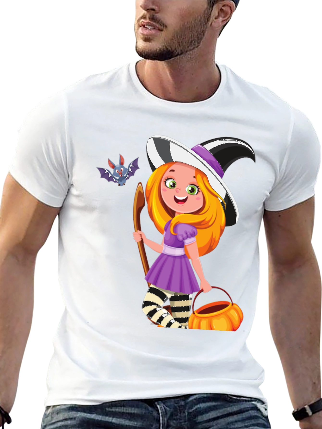 Black Halloween Witch Girl T-Shirt view 13