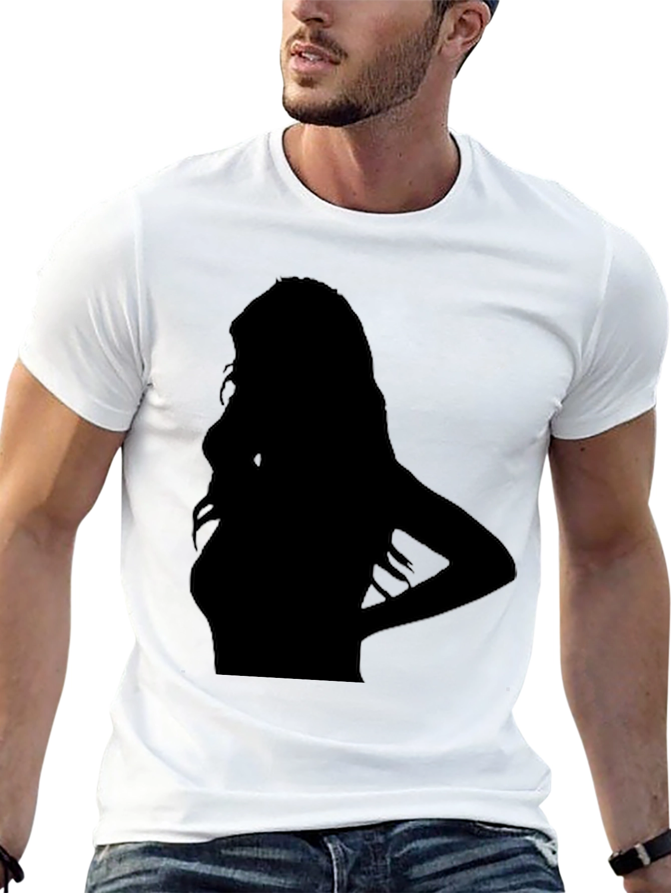 Black Silhouette Graphic Black T-Shirt view 13