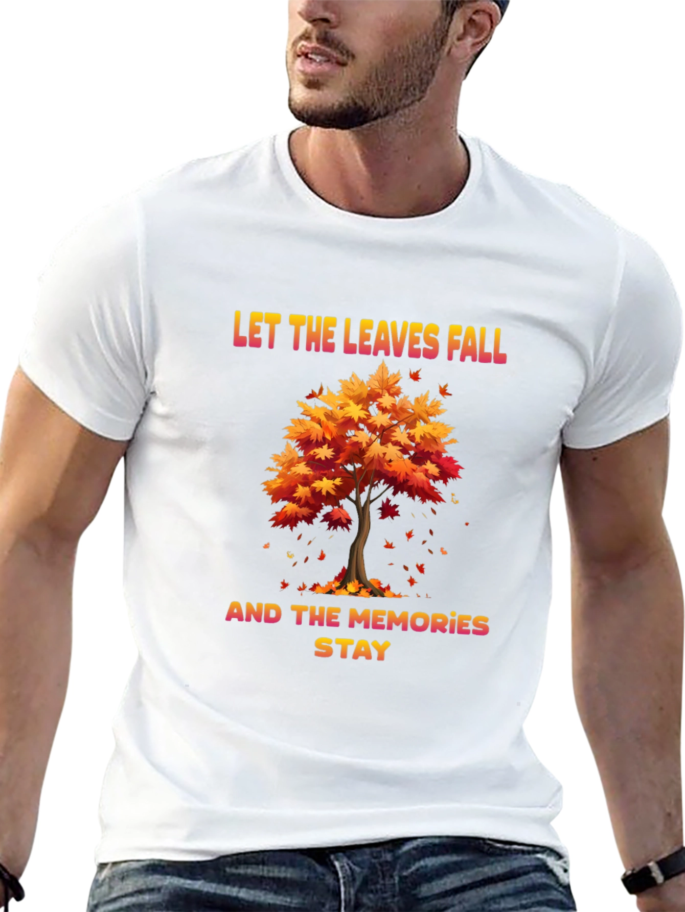 Black Autumn Memories T-Shirt: Let the Leaves Fall view 13