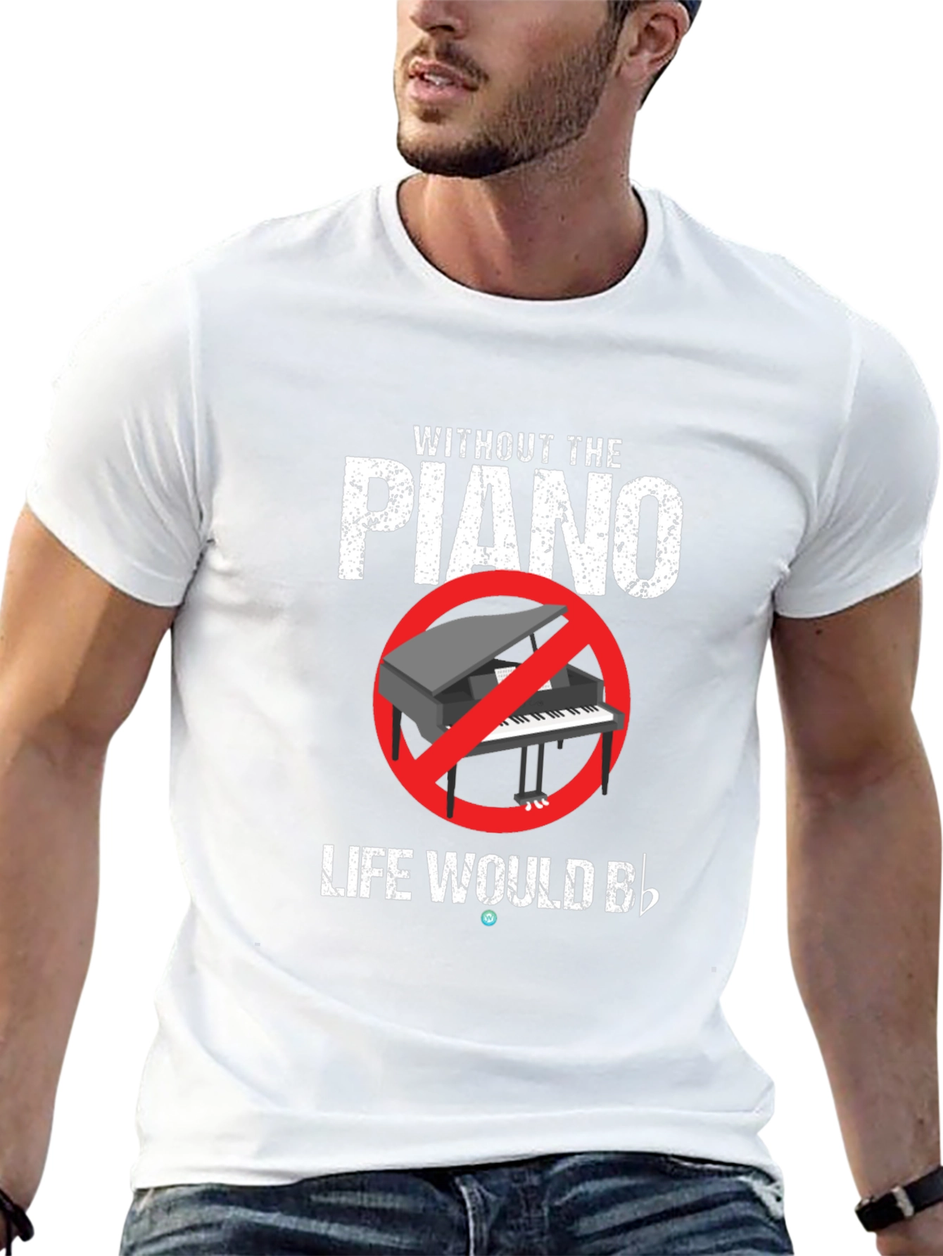Black Piano Life Music Graphic T-Shirt view 13