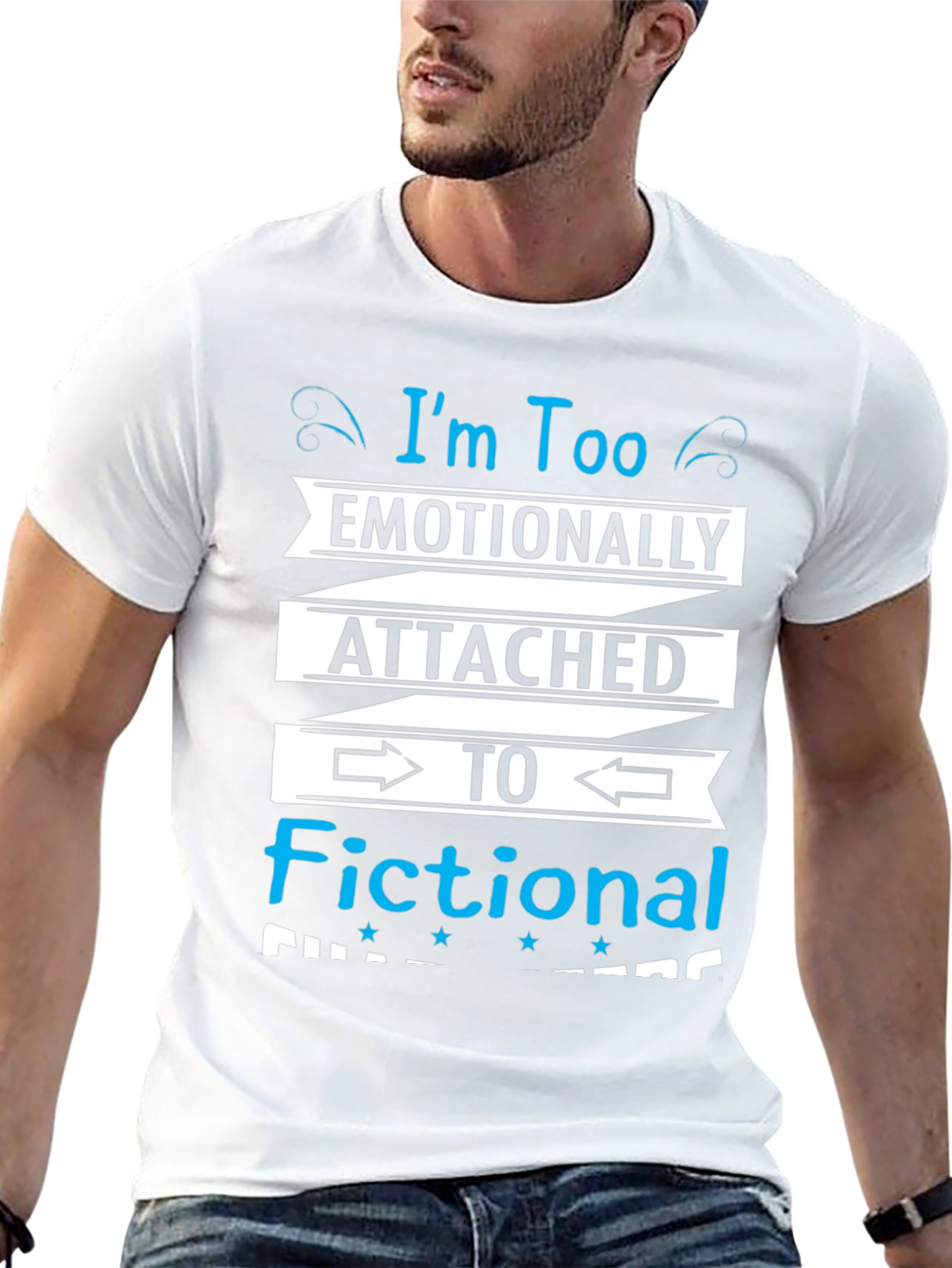 Black Emotionally Attached Fictional Characters Black T-Shirt view 13