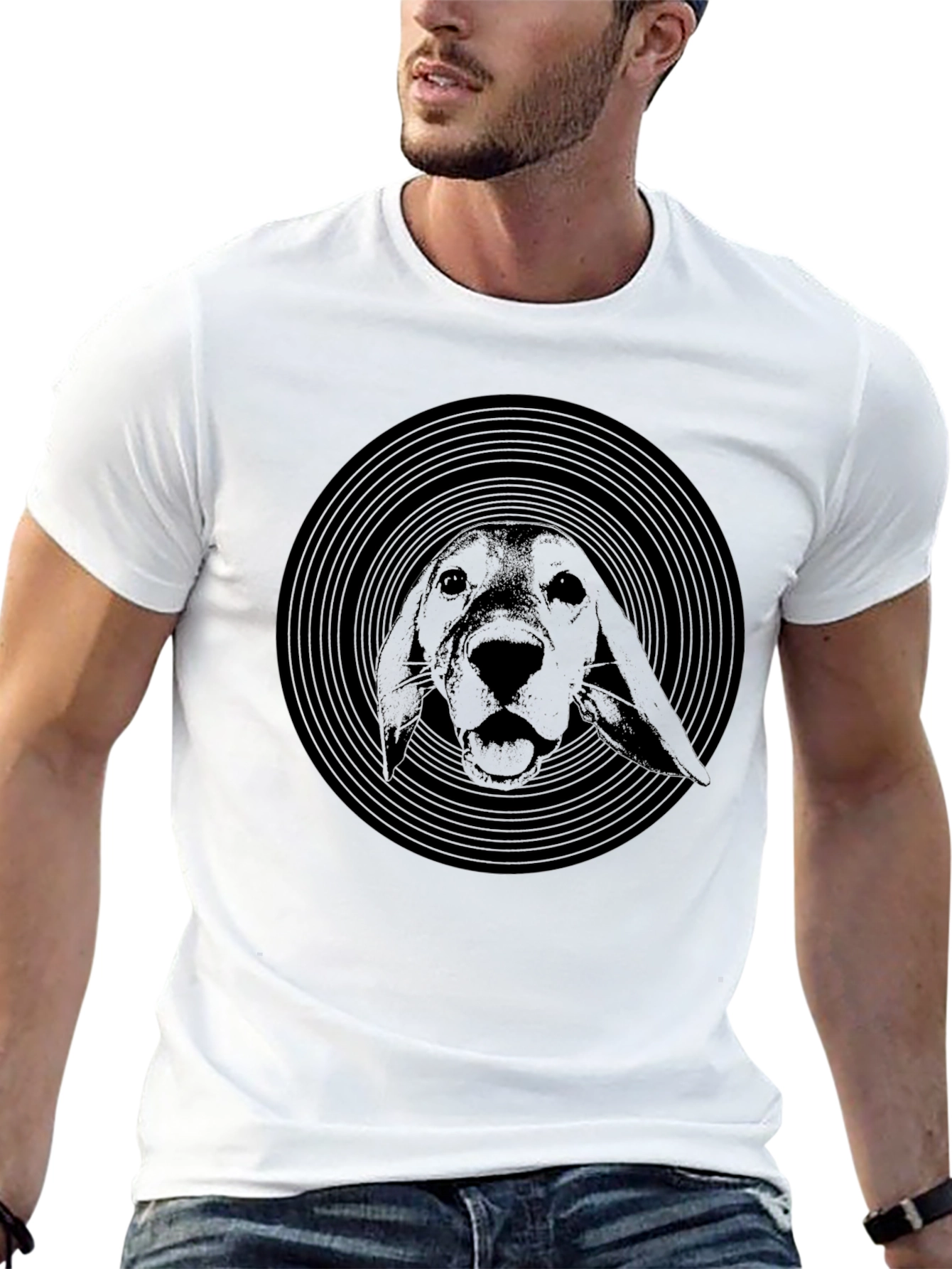 Black Dog Vinyl Graphic Black T-Shirt view 13