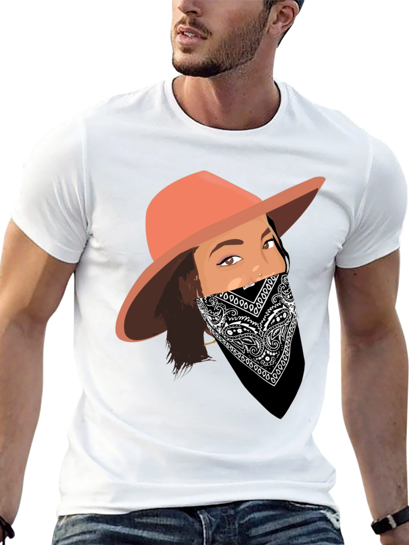 Black Bandana Girl Graphic Tee view 13