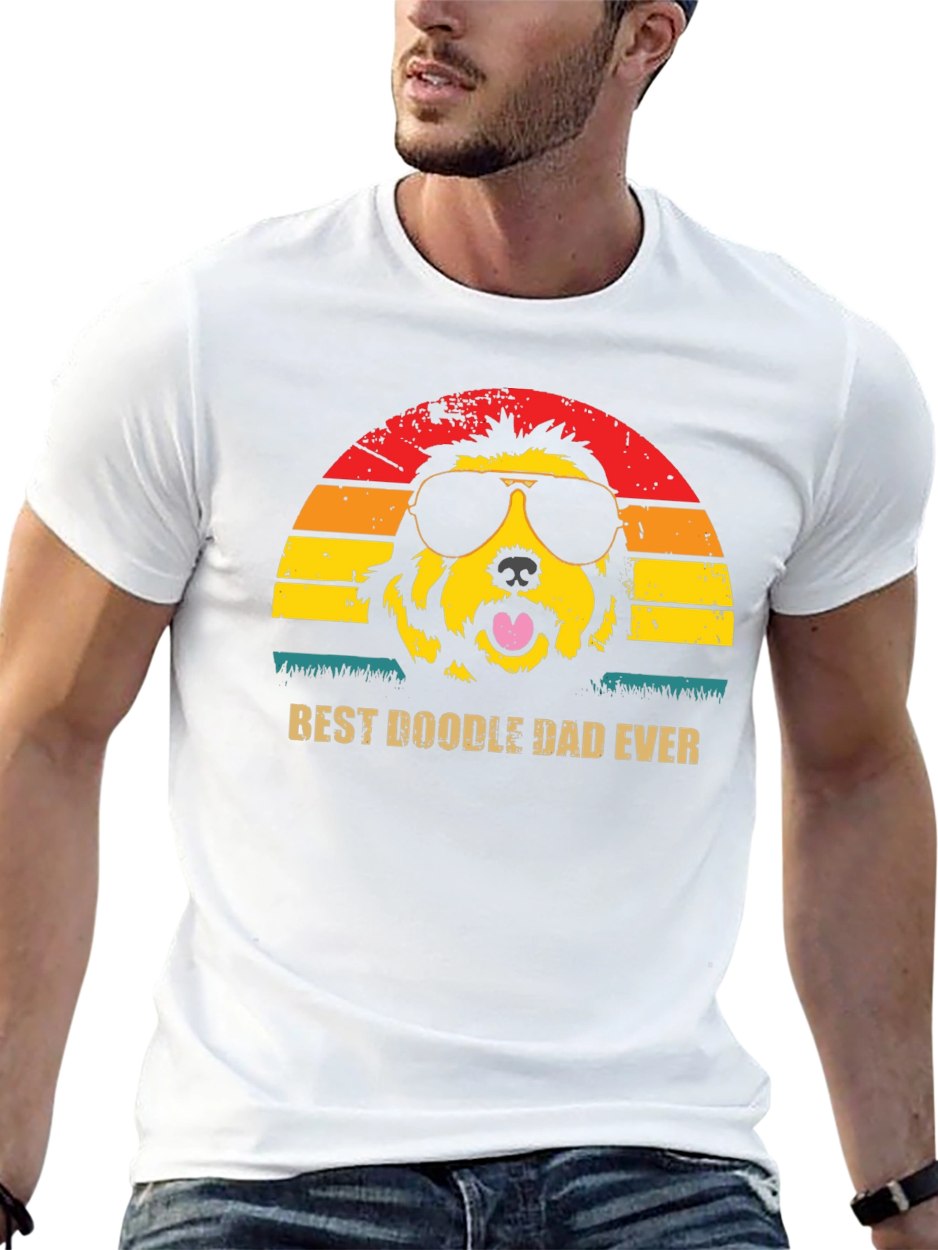 Black Best Doodle Dad Ever T-Shirt - Novelty Graphic Tee view 13