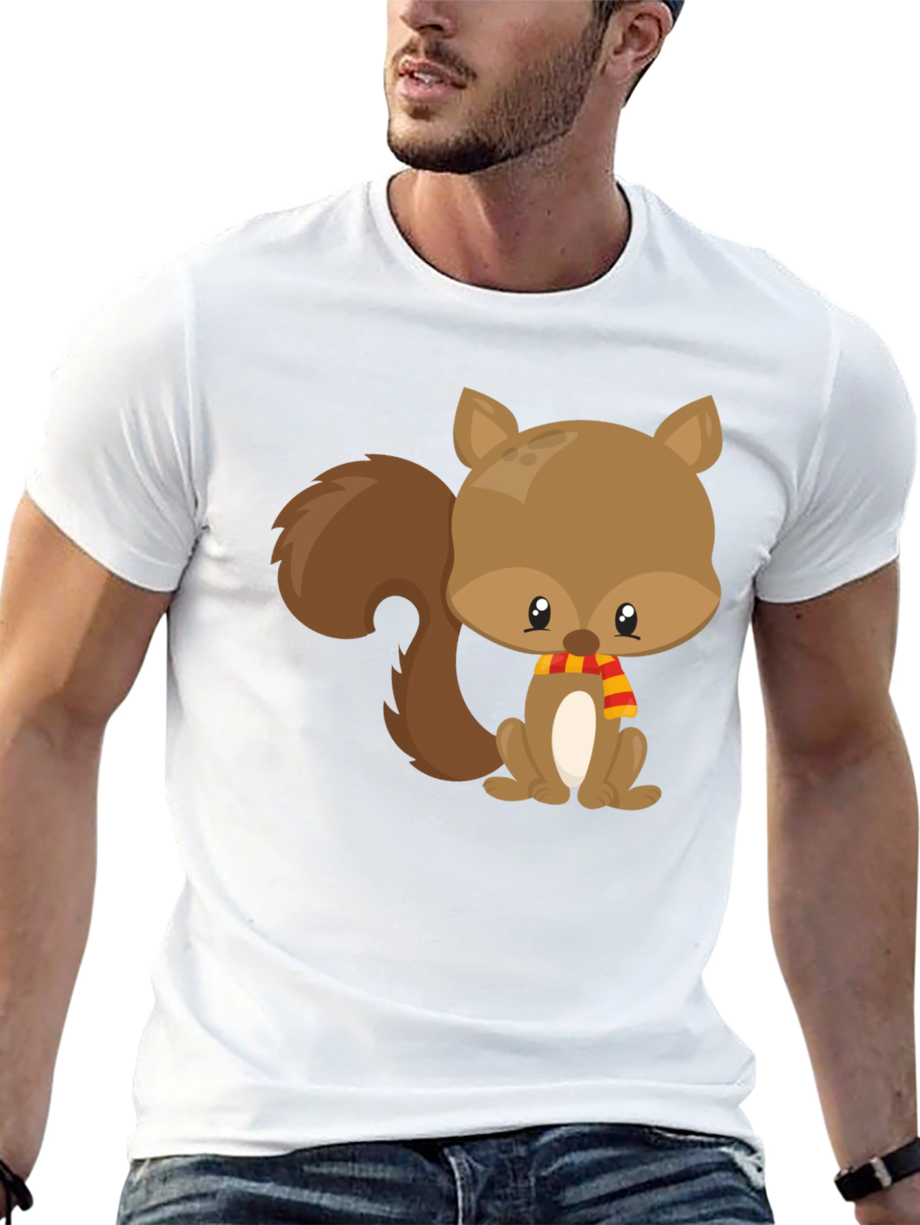 Black Cute Squirrel Black T-Shirt view 13