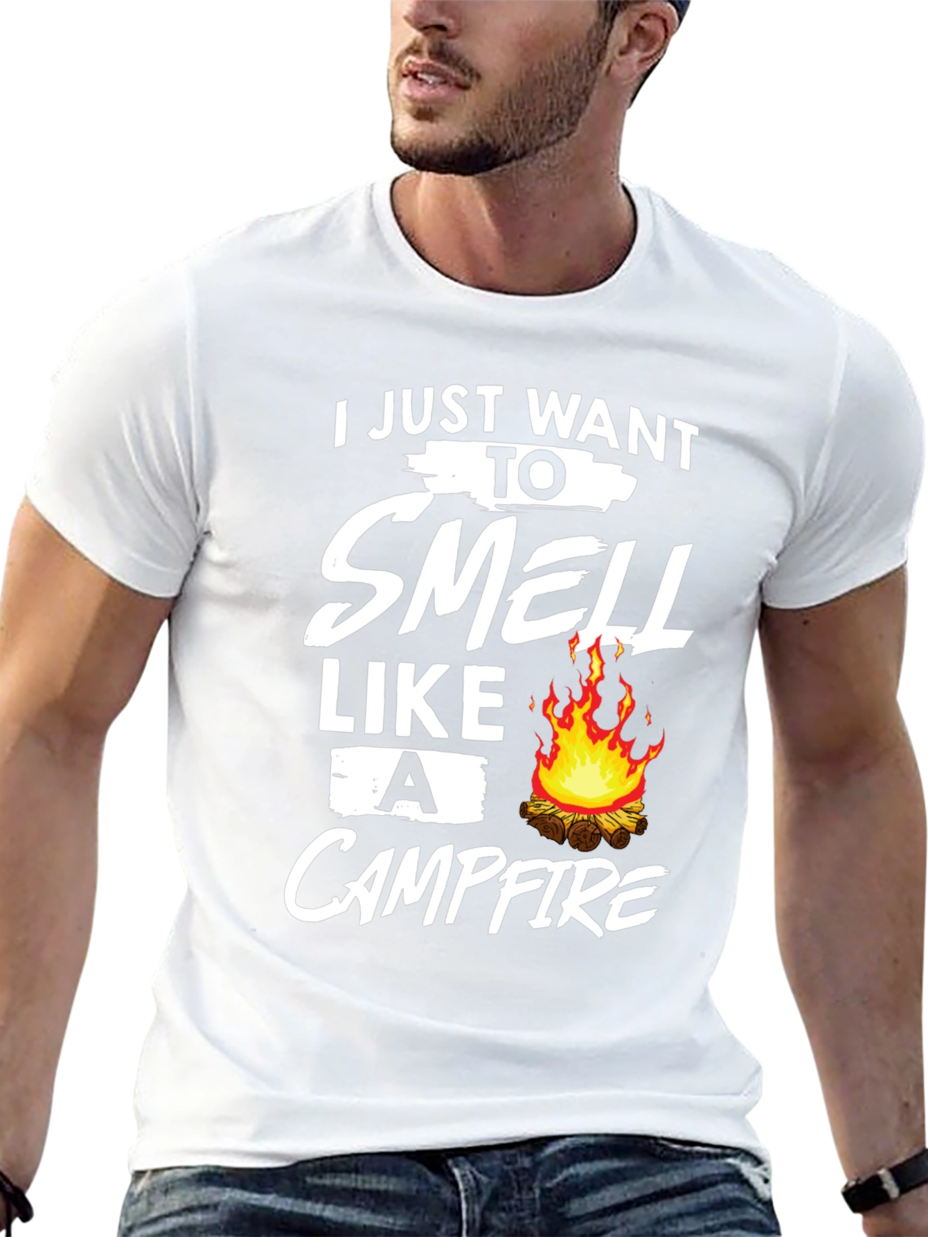 Black Campfire Smell T-Shirt: Cozy Outdoor Adventure view 13