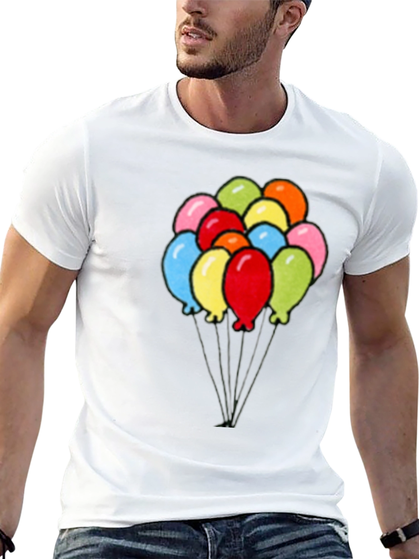 Black Balloons Graphic Black T-Shirt view 13