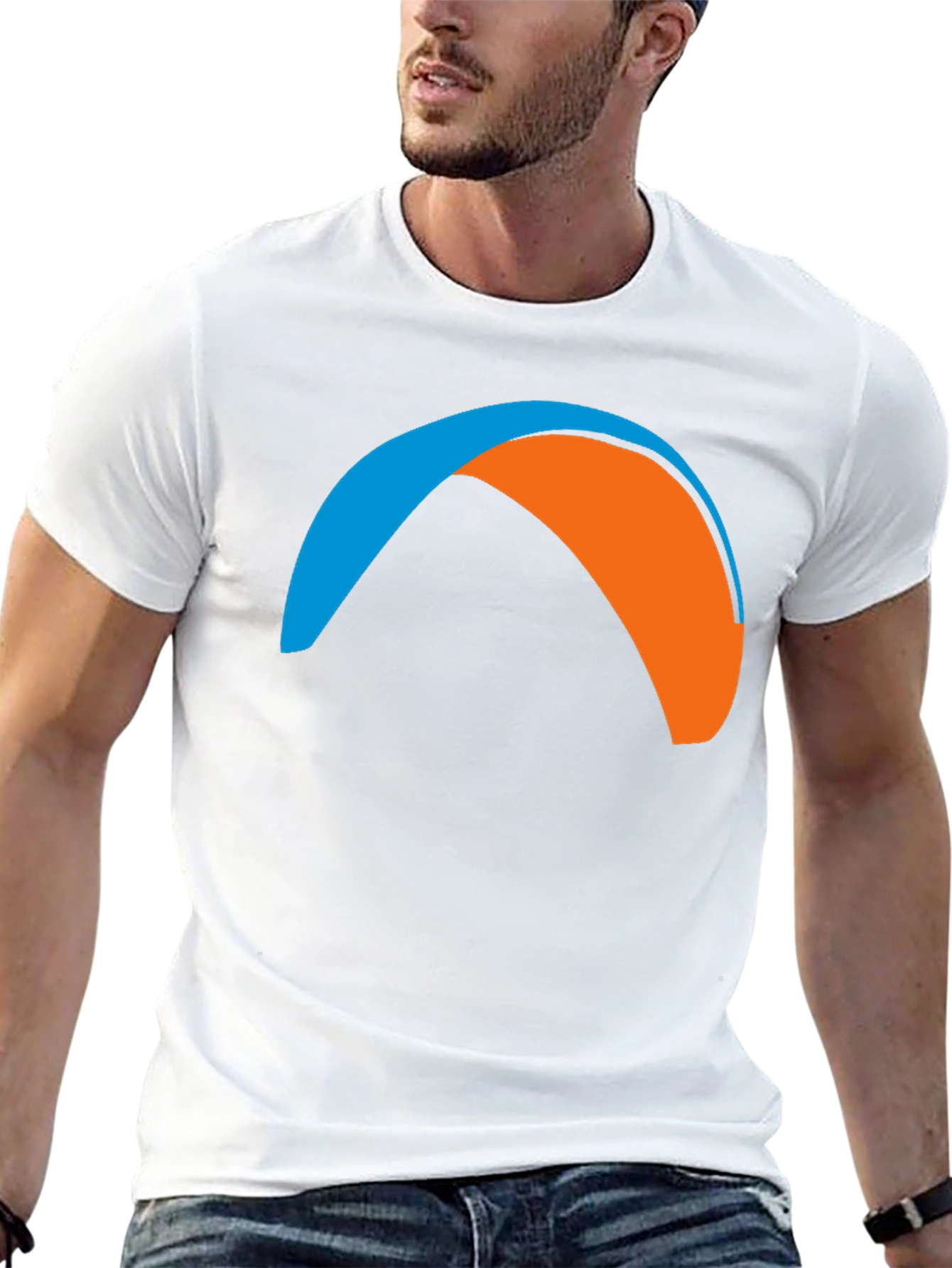 Black Paragliding Graphic Tee - Black Crew Neck T-Shirt view 13