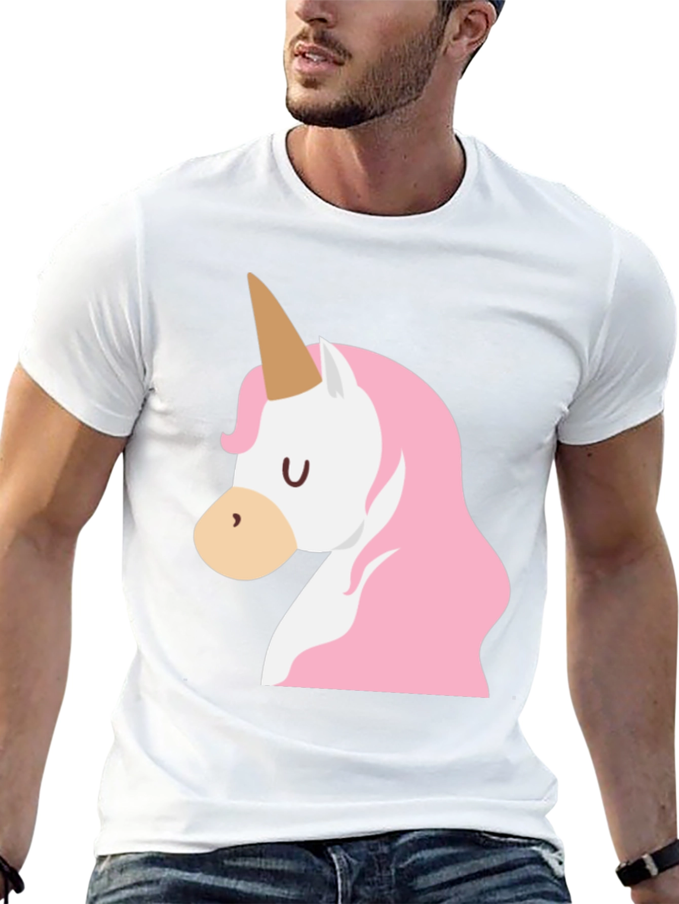 Black Men's Black Unicorn Graphic T-Shirt view 13
