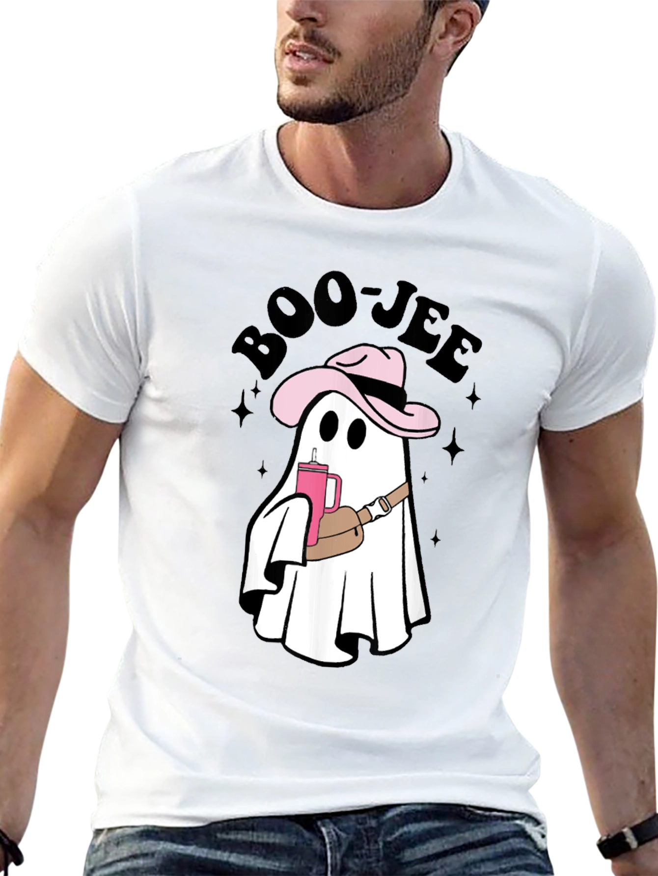 Black Boo-jee Cowboy Ghost T-Shirt - Spooky Chic Style view 13