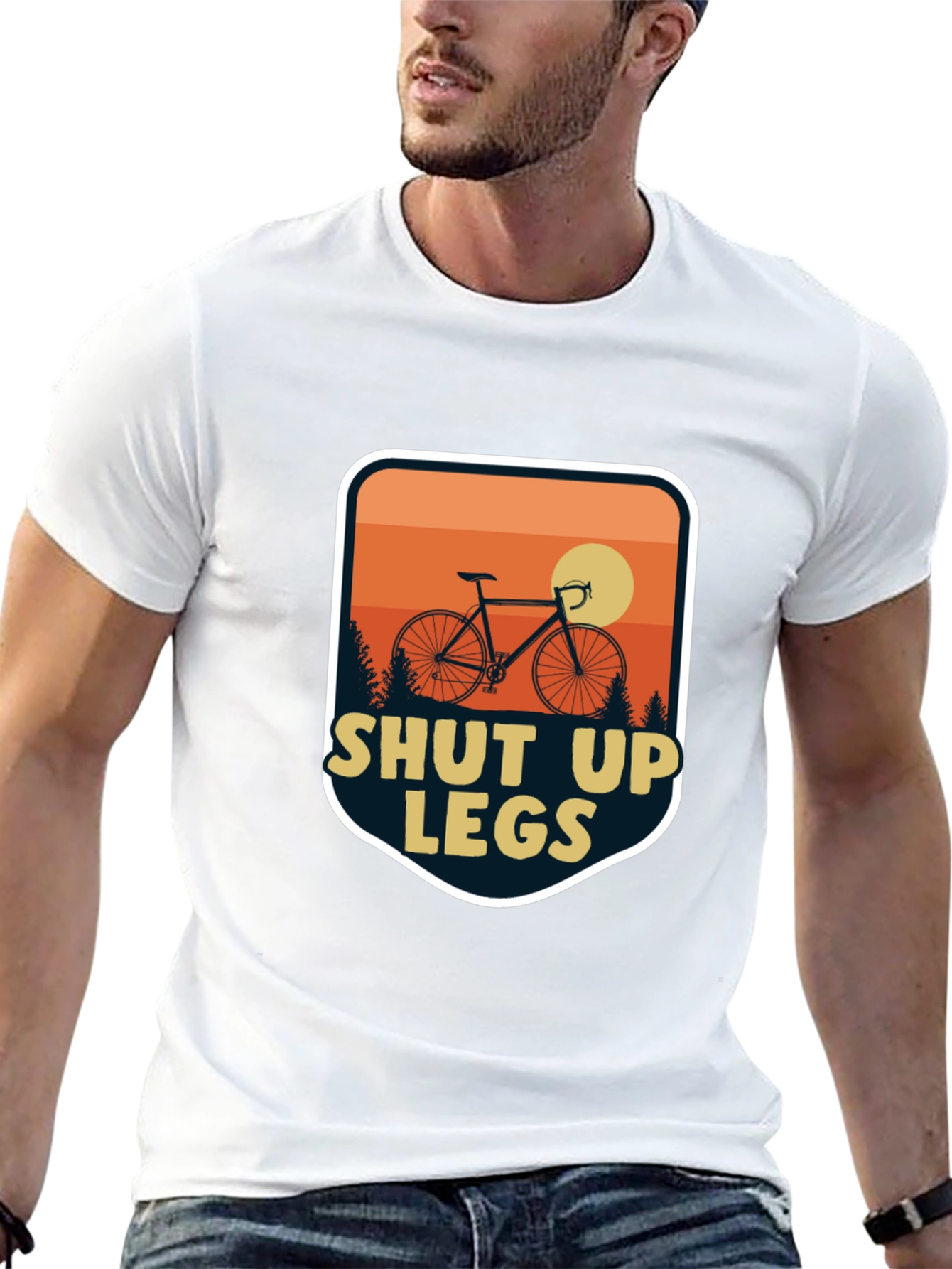Black Shut Up Legs Cycling T-Shirt view 13