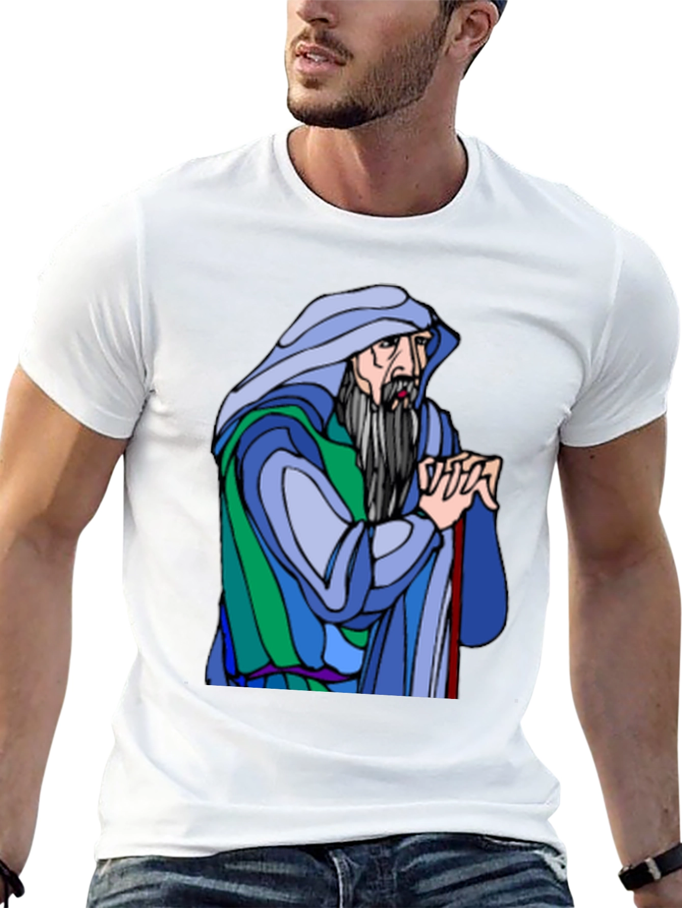 Black Wizard Graphic Tee - Black Cotton Blend Shirt view 13