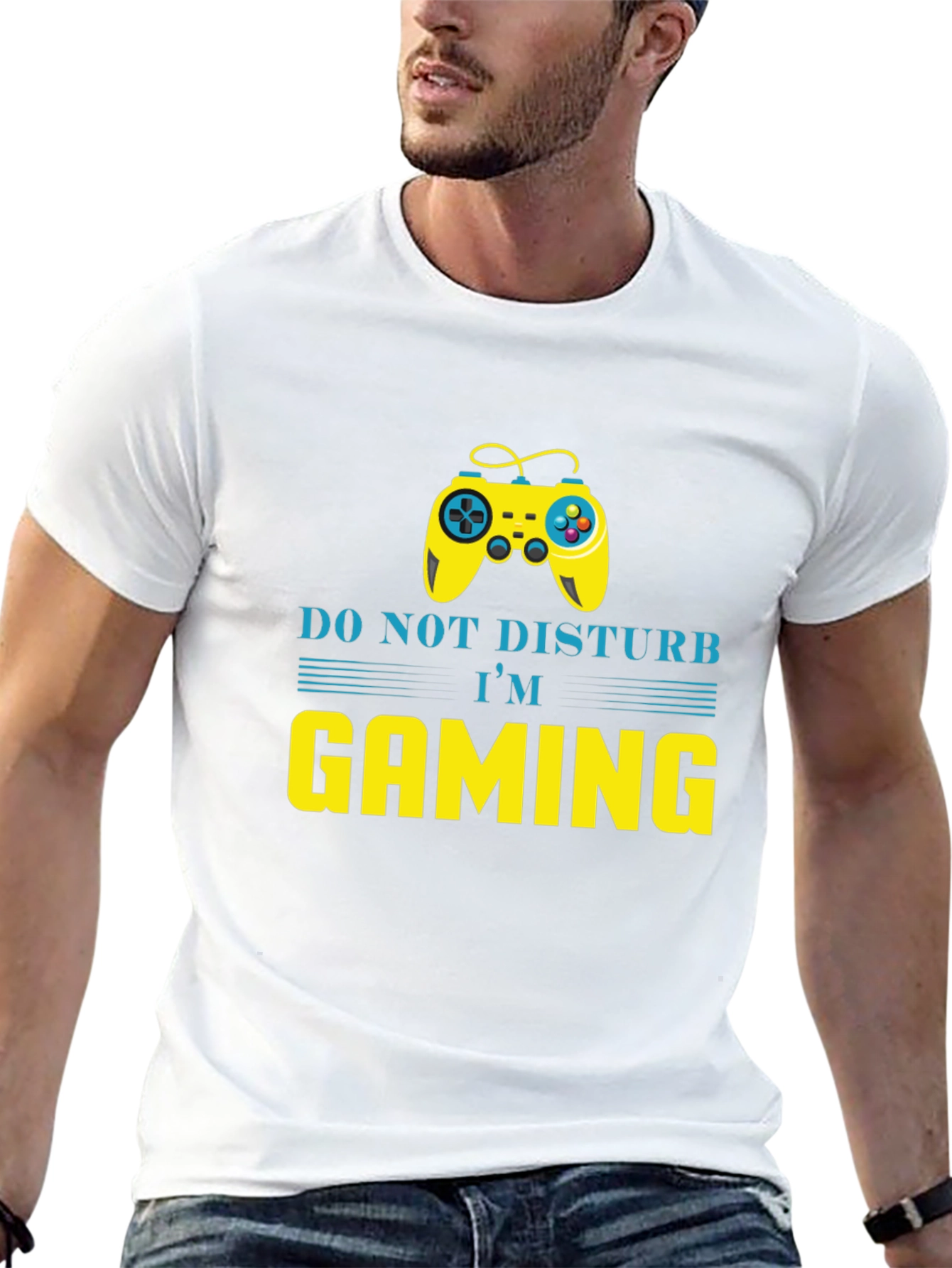 Black Do Not Disturb I'm Gaming T-Shirt view 13