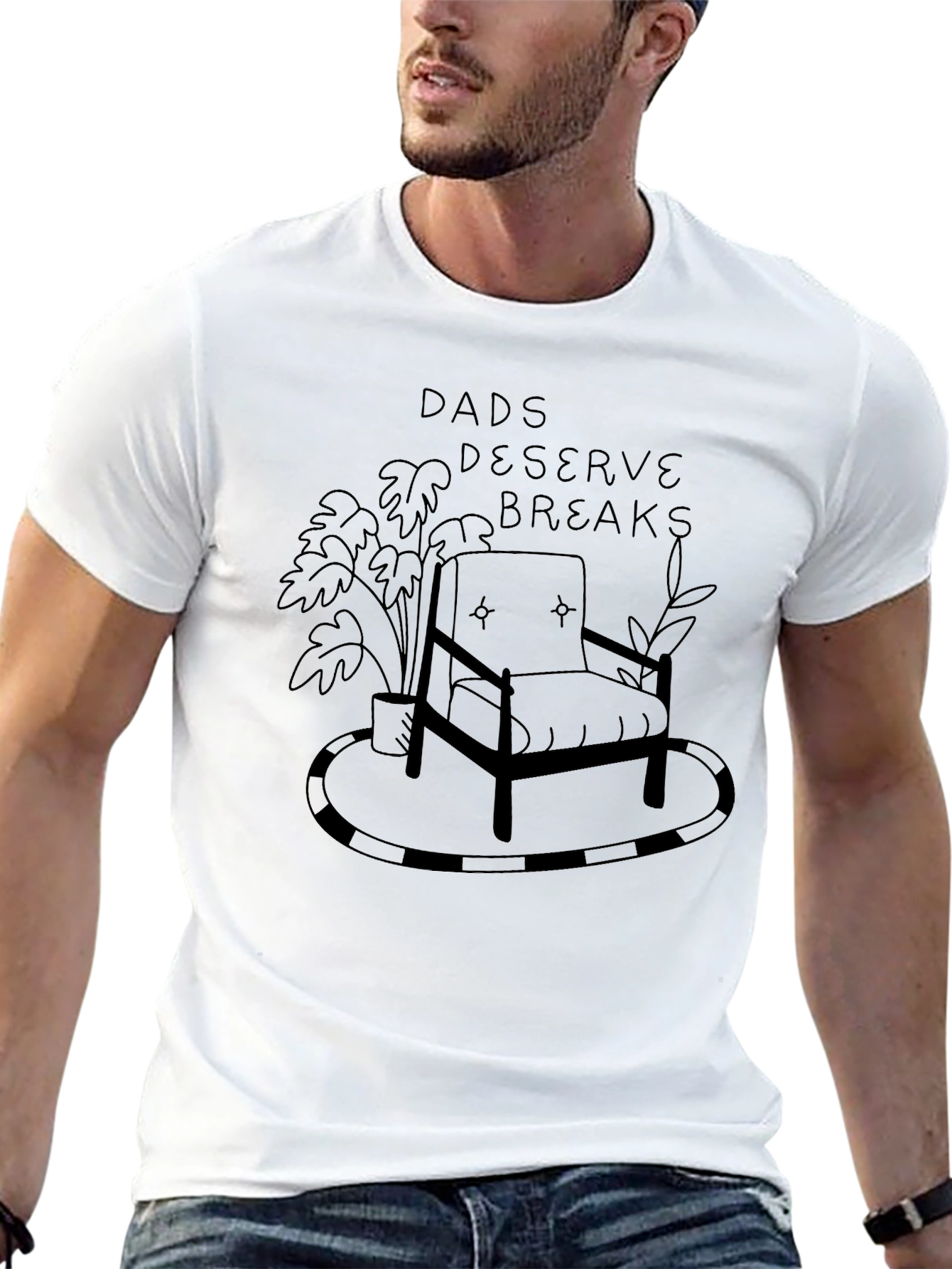 Black Dads Deserve Breaks Graphic Tee - Relax in Style view 13