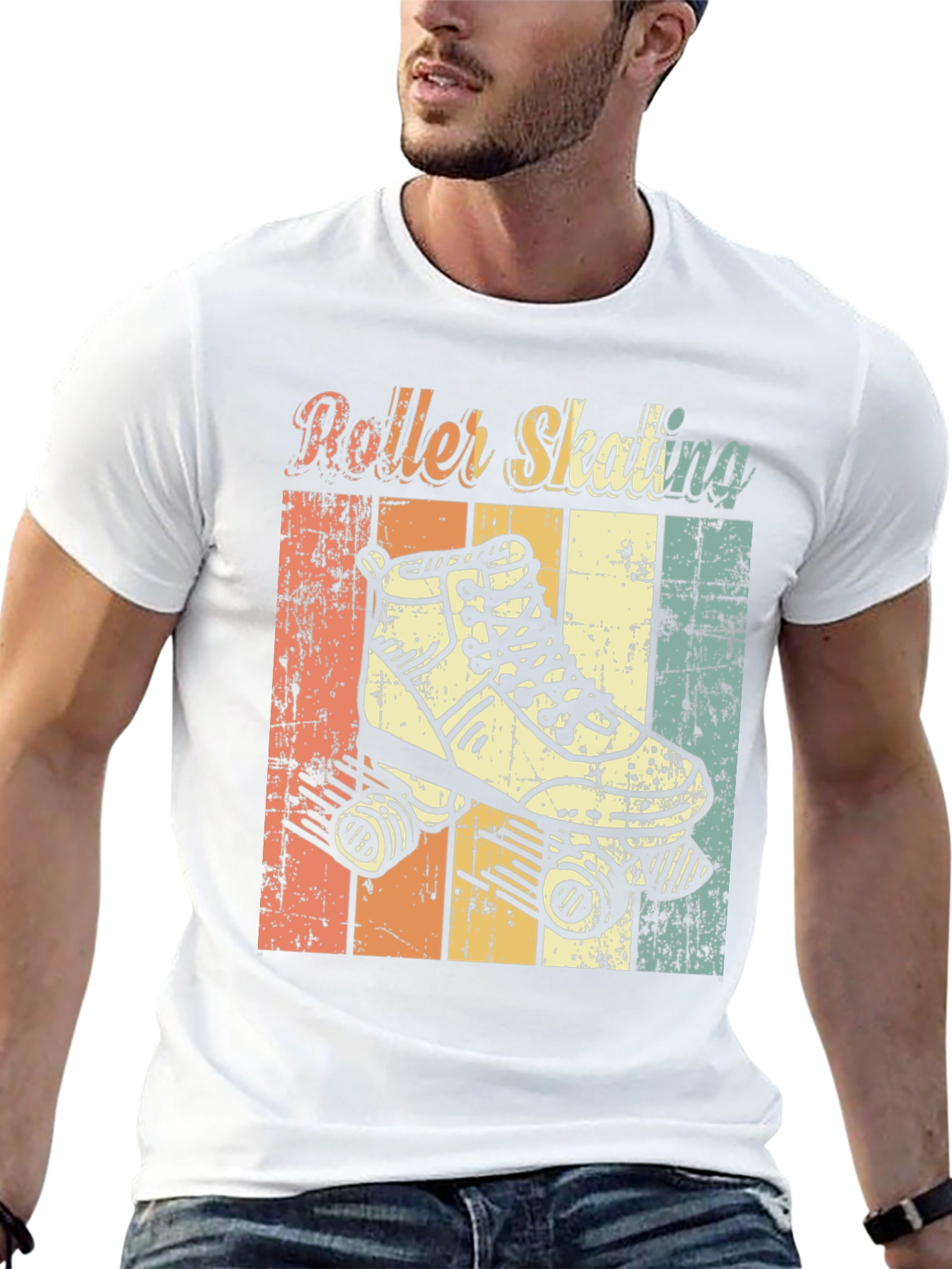 Black Retro Roller Skating T-Shirt view 13