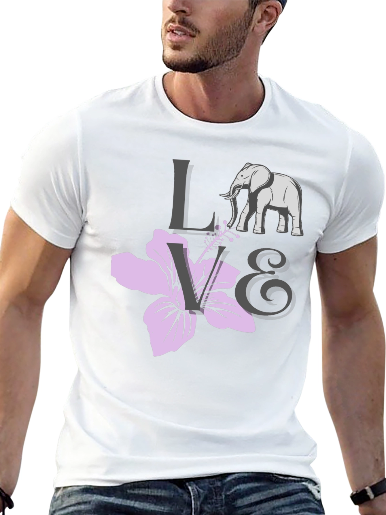 Black Love Elephants Black Graphic Tee view 13