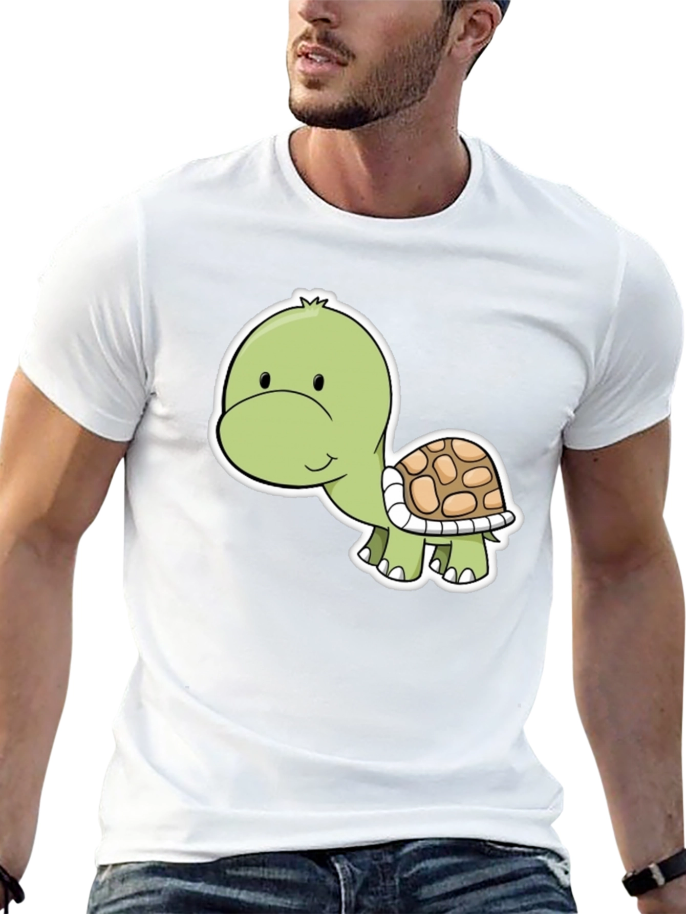 Black Cute Turtle Graphic Tee - Soft Cotton Blend view 13