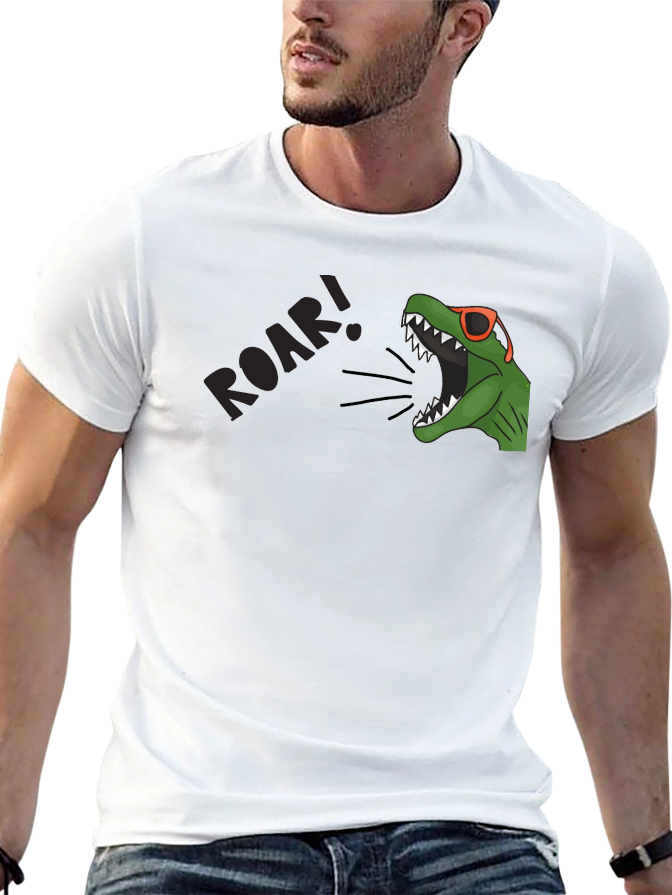 Black Roaring Dino T-Shirt view 13
