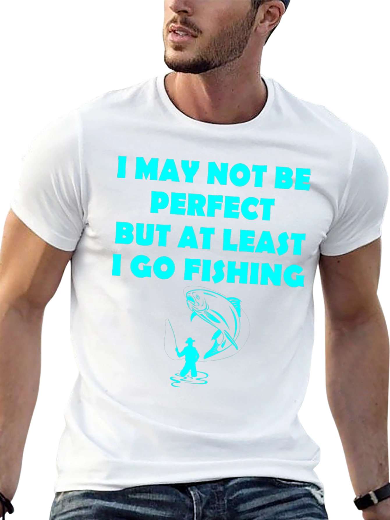Black Funny Fishing T-Shirt - I May Not Be Perfect view 13