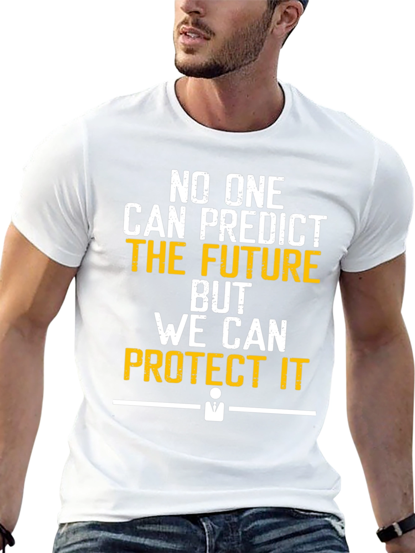 Black No One Can Predict the Future T-Shirt view 13