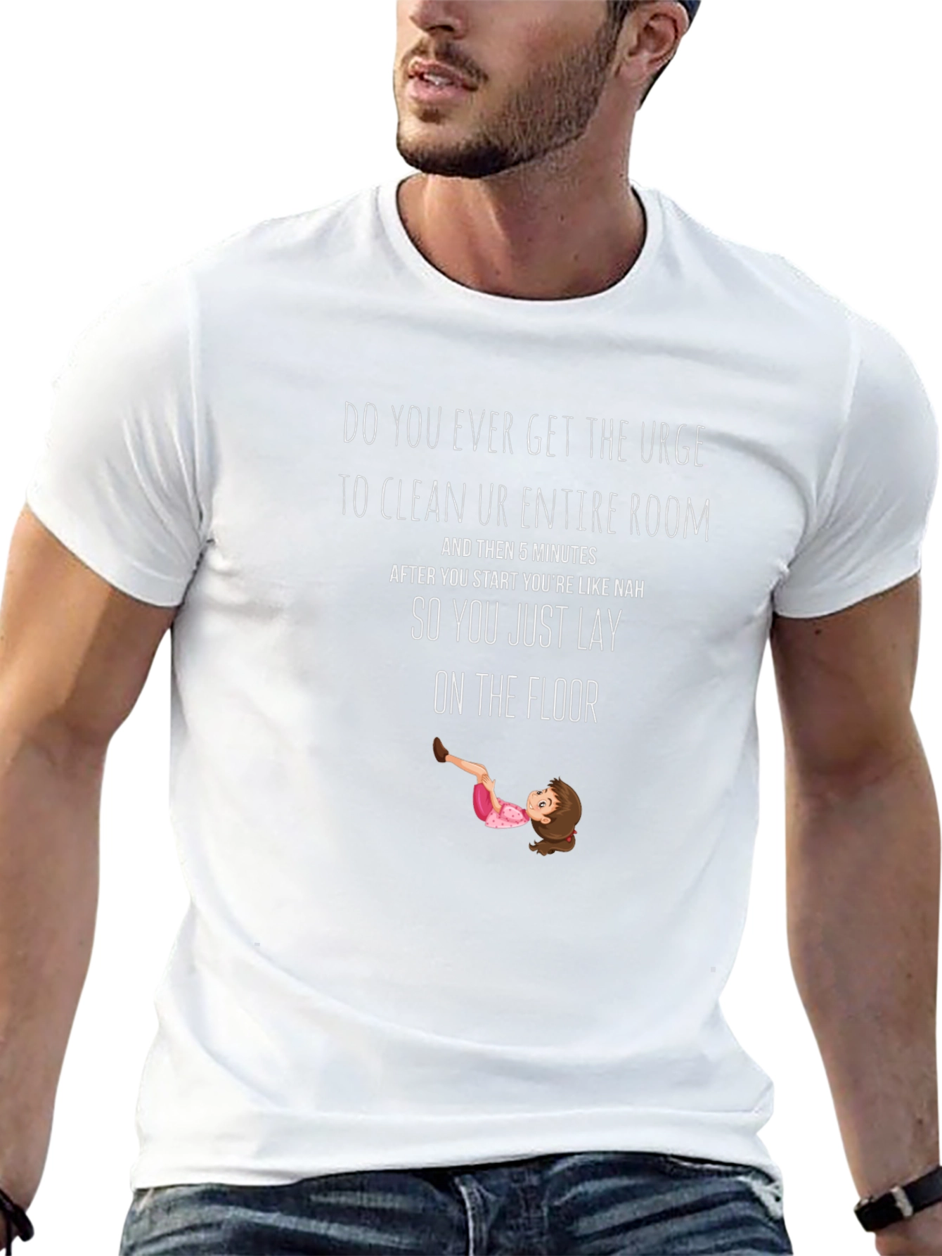 Black Funny Cleaning Urge T-Shirt view 13