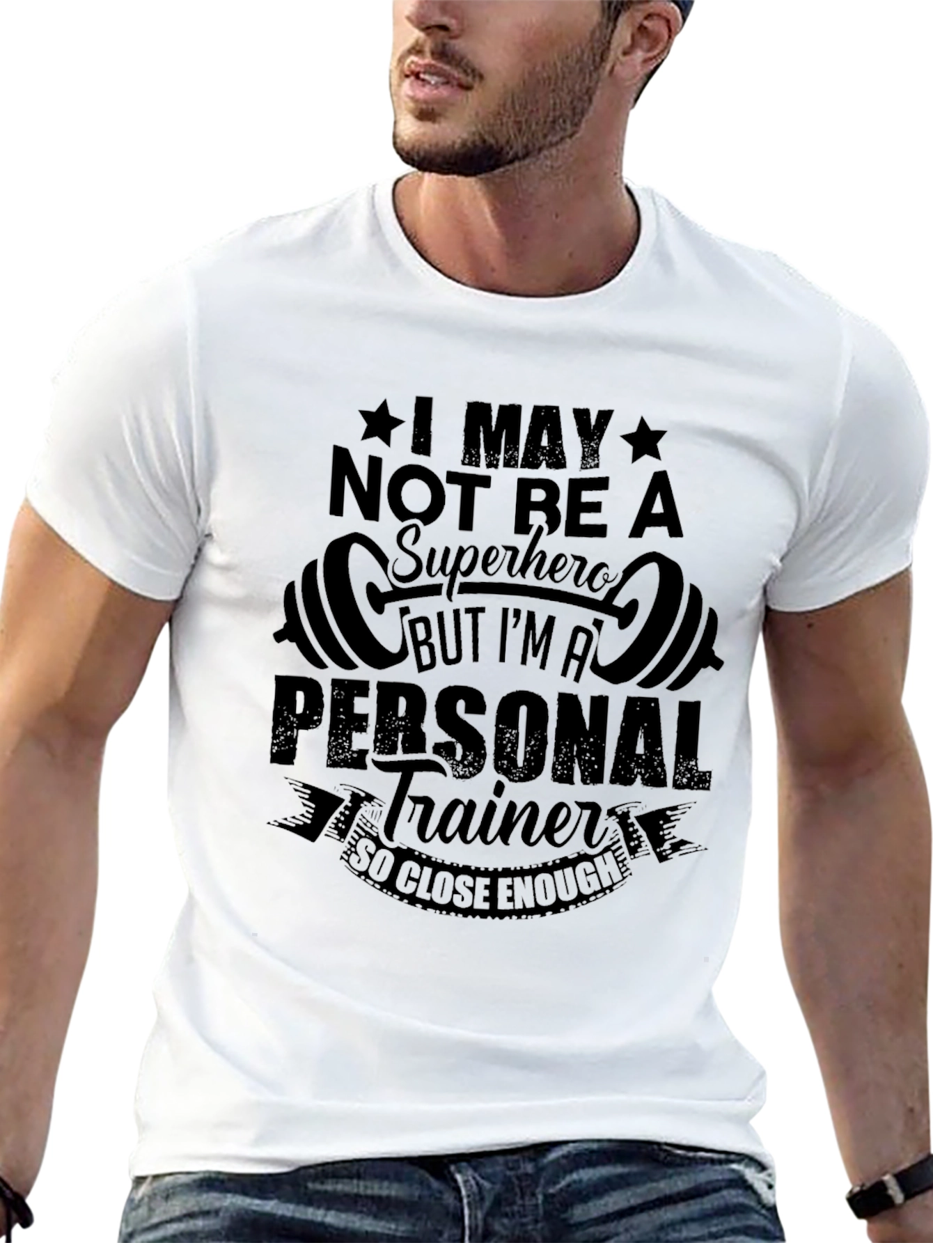 Black Personal Trainer Superhero T-Shirt view 13