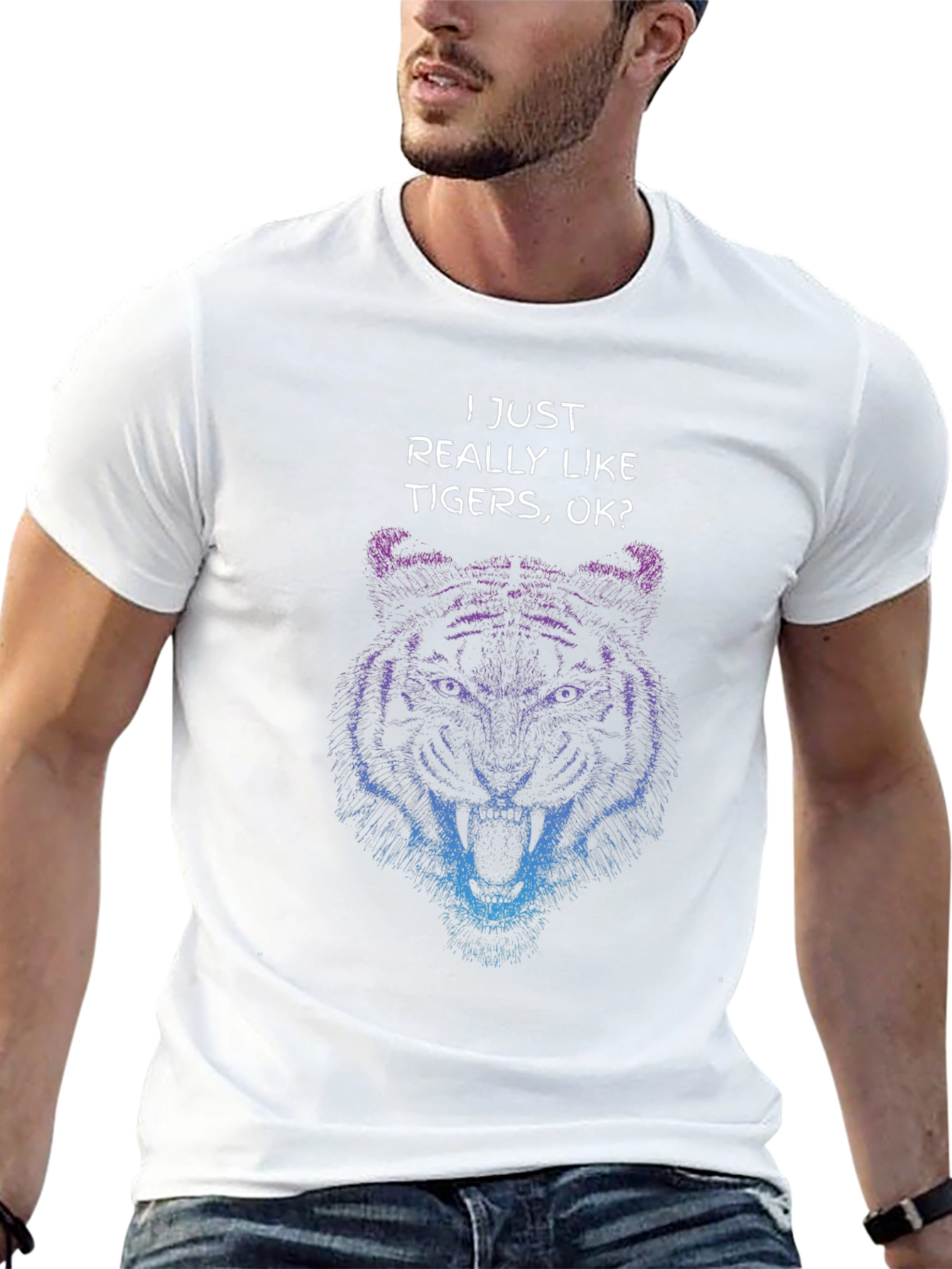Black Tiger Graphic T-Shirt - "I Just Really Like Tigers" view 13