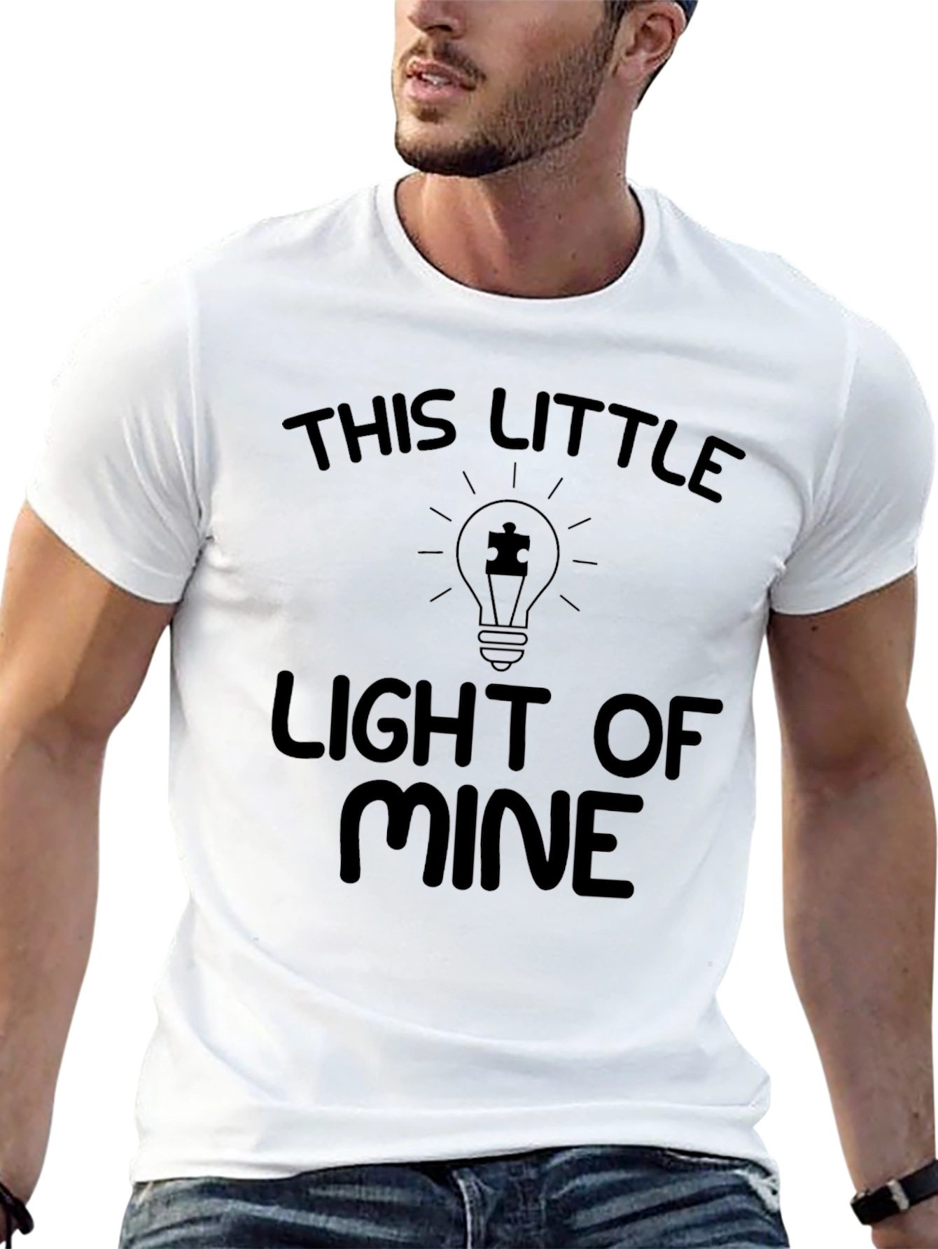 Black Autism Awareness T-Shirt - This Little Light of Mine view 13