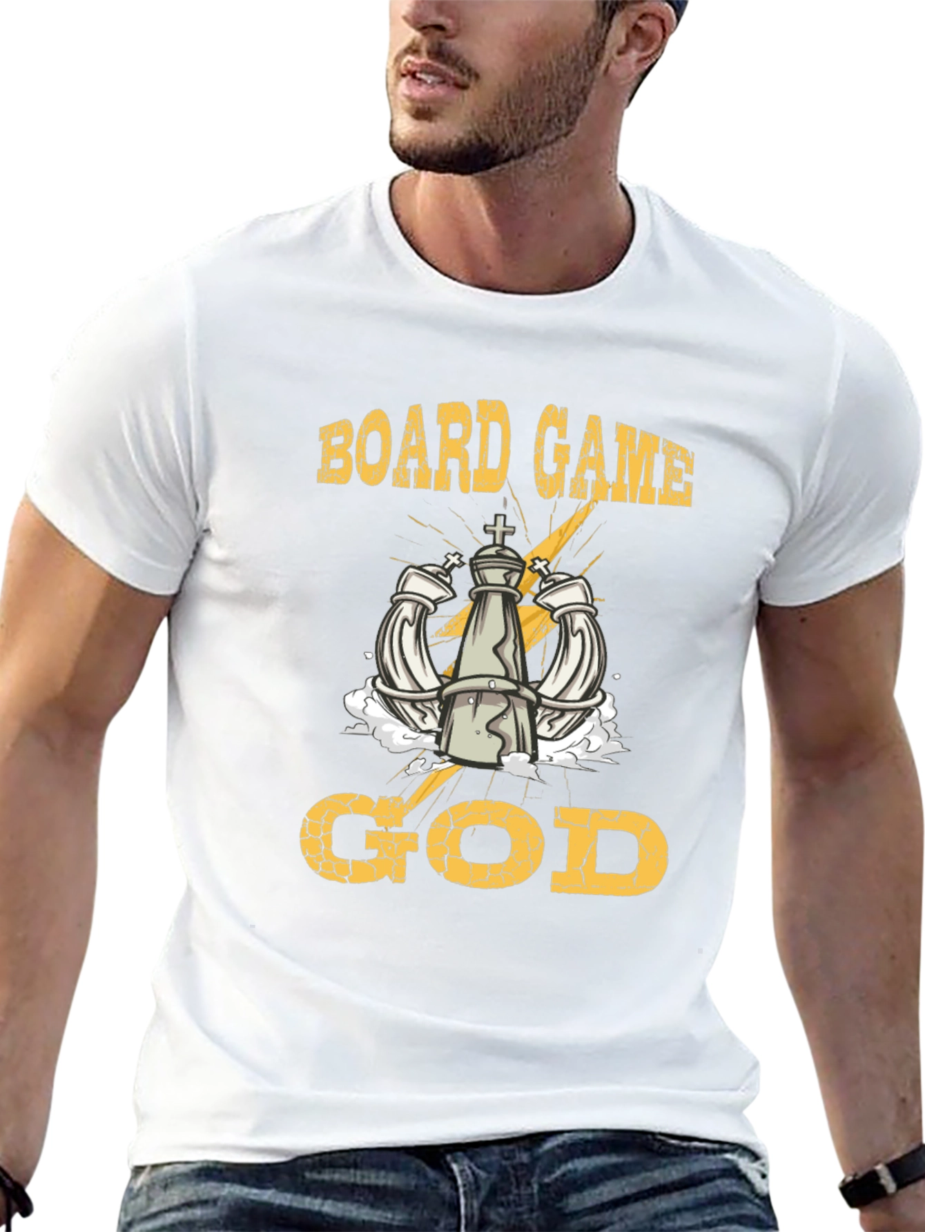 Black Board Game God Black Graphic Tee view 13