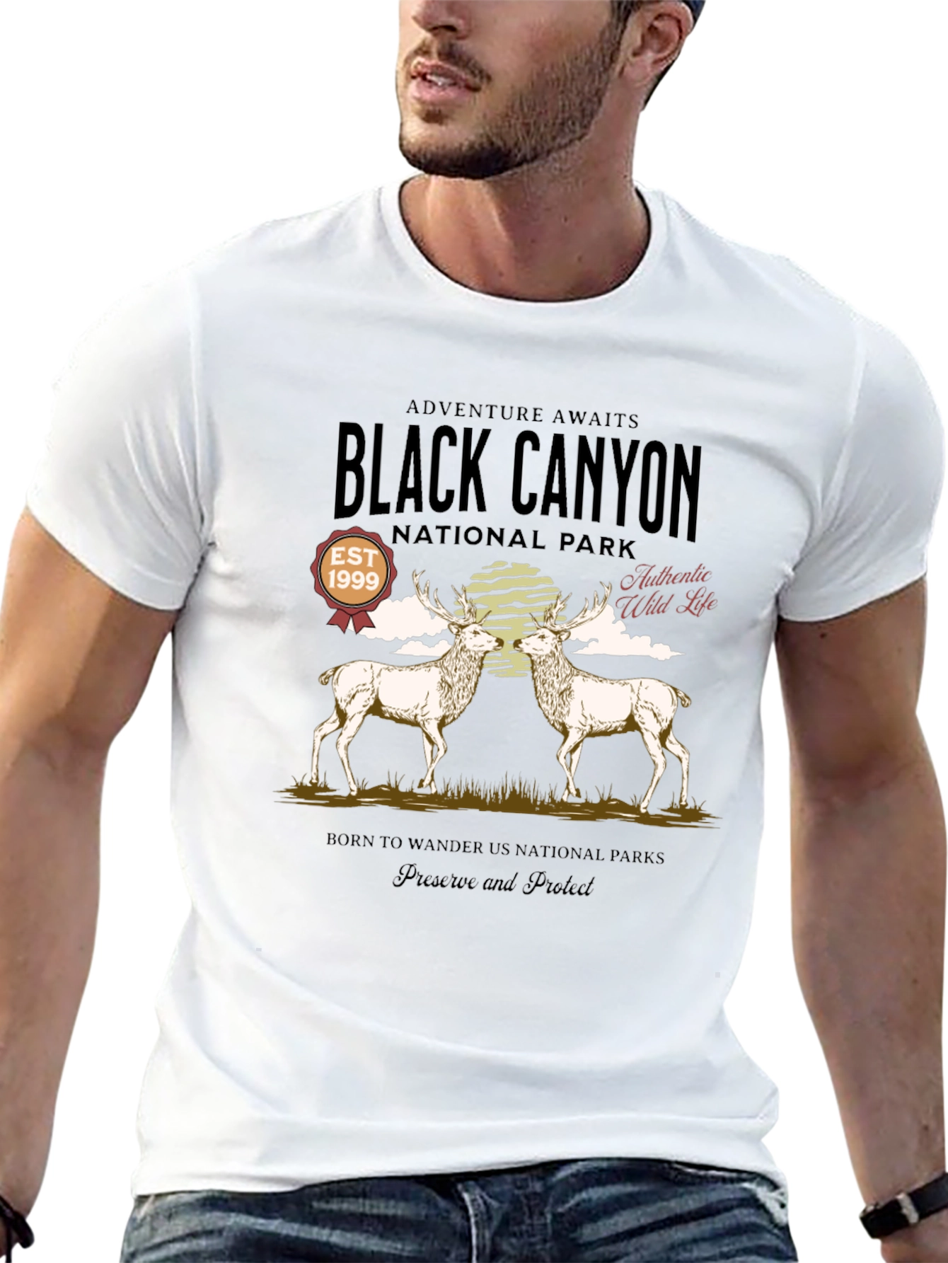 Black Black Canyon National Park Deer Graphic Tee view 13